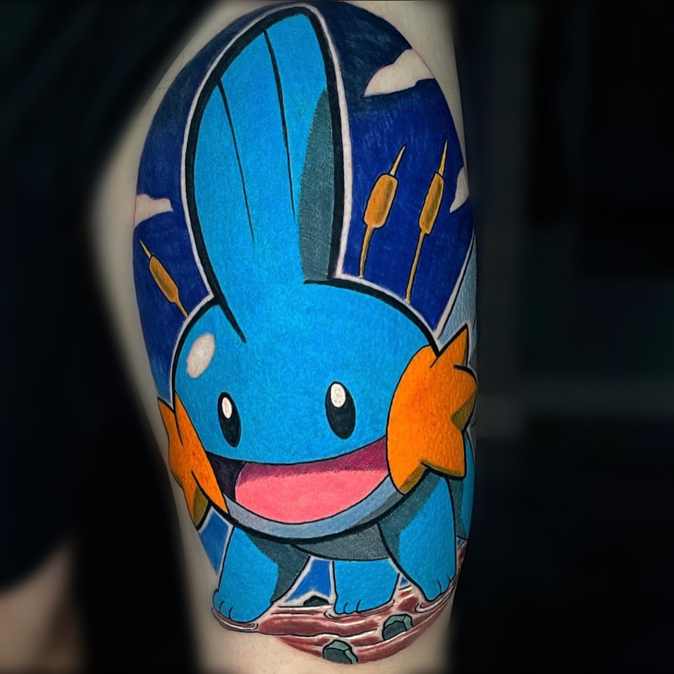 Squirtle new school tattoo on the forearm by David Carras-pol, Miramar, Florida