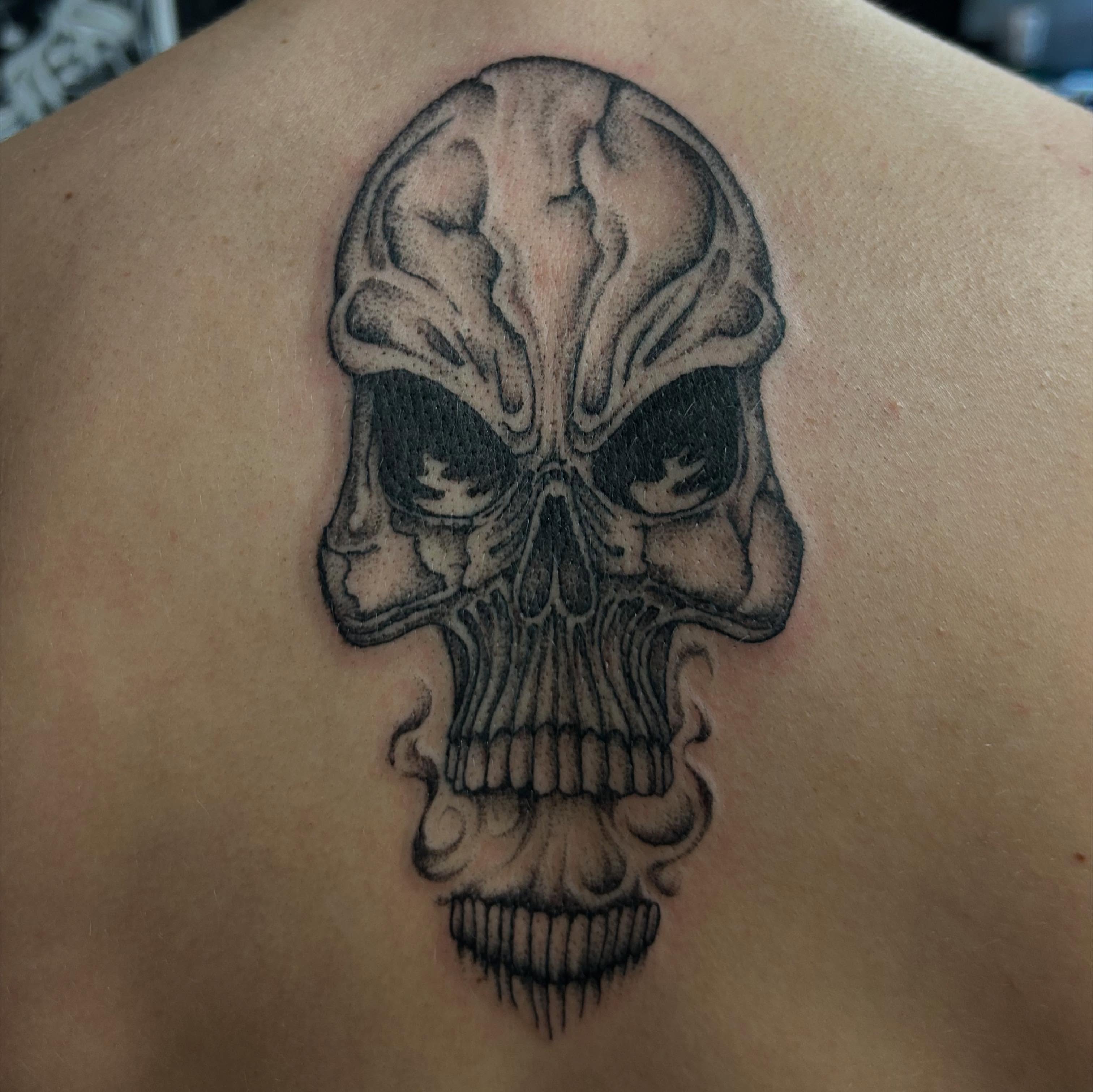 Tattoo by @stonyh4wk — black_and_grey