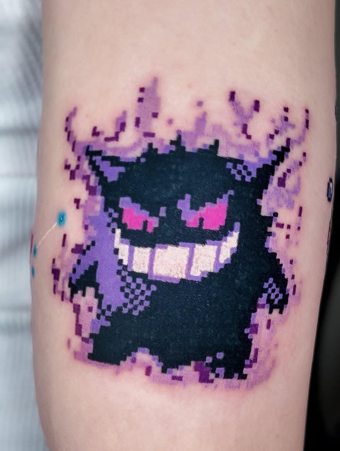 Pixelated ghost tattoo on the forearm by m r p i x e l ๐ธ๐ฌ