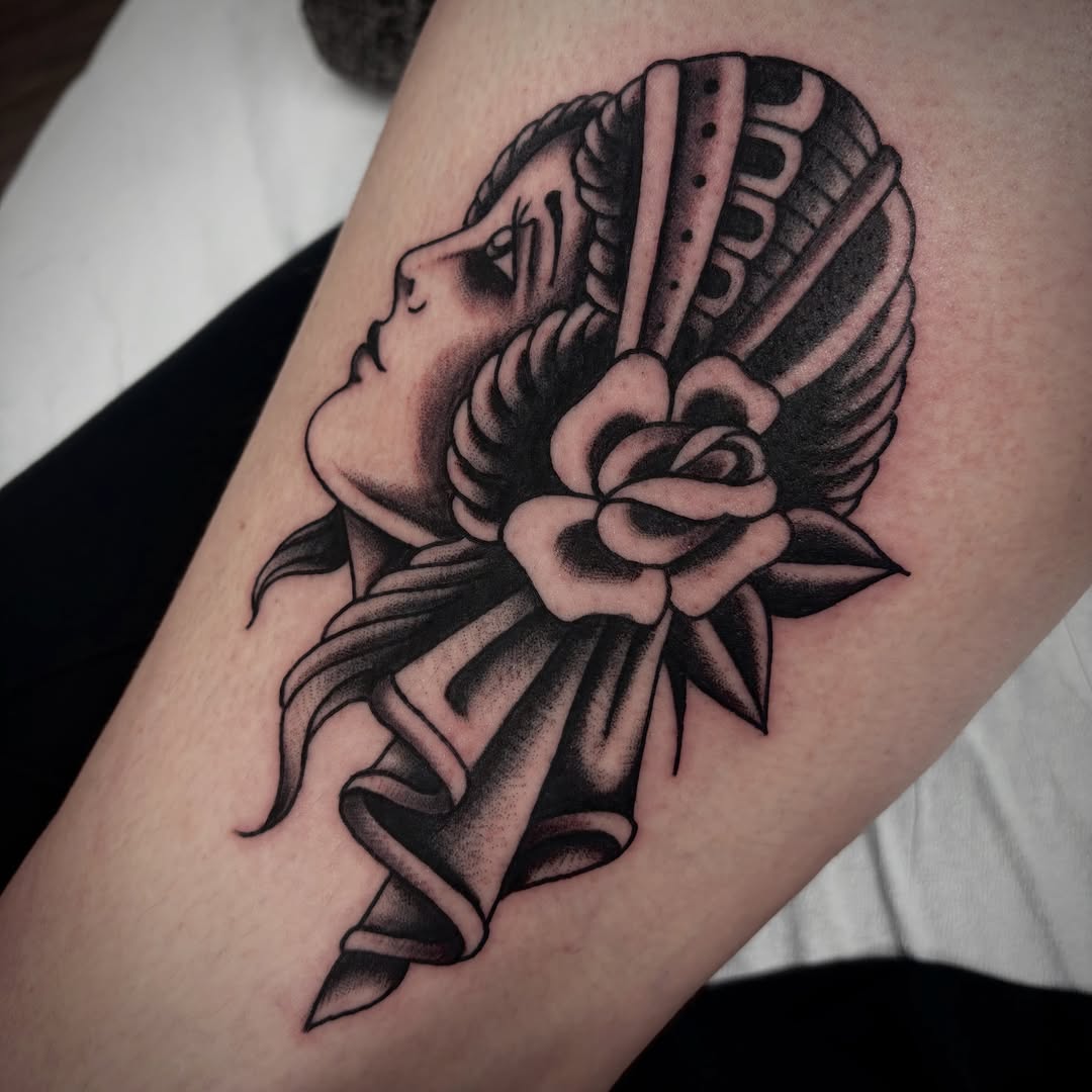 Tattoo by @joel.graytattoos — american_traditional, black_and_grey