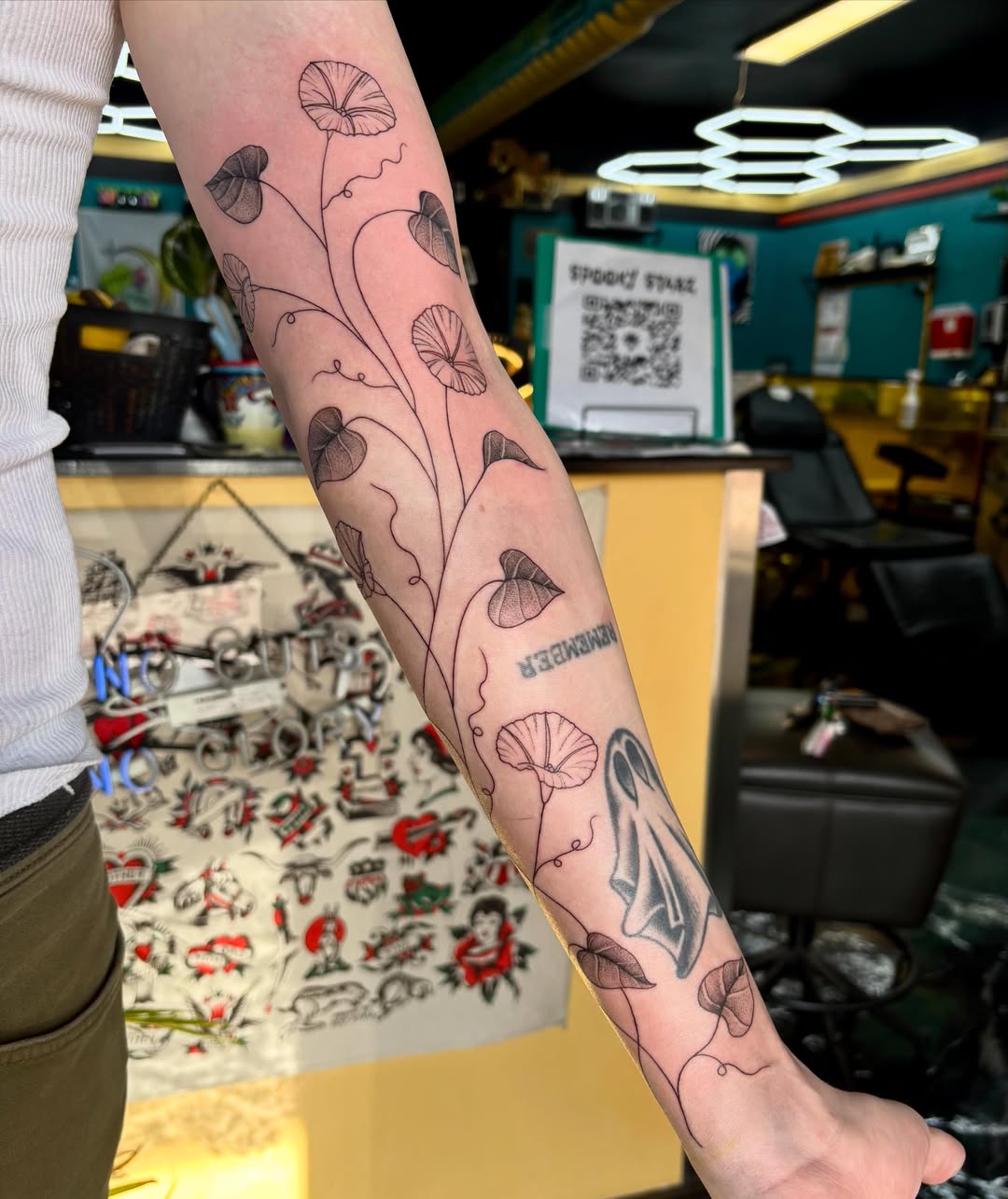 Tattoo by @emmaleighrosetattoos — fine_line, black_and_grey