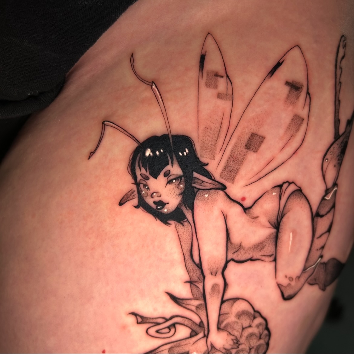 Tattoo by @crownandcrowtattoo — dotwork, realism