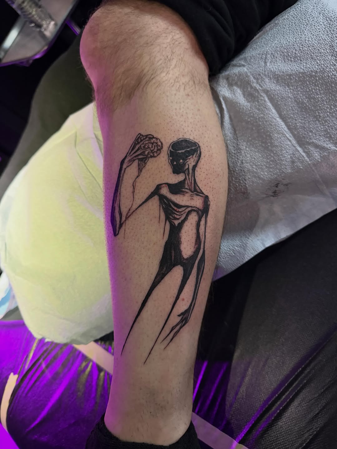 Tattoo by @acadler — black_and_grey, dark_realism
