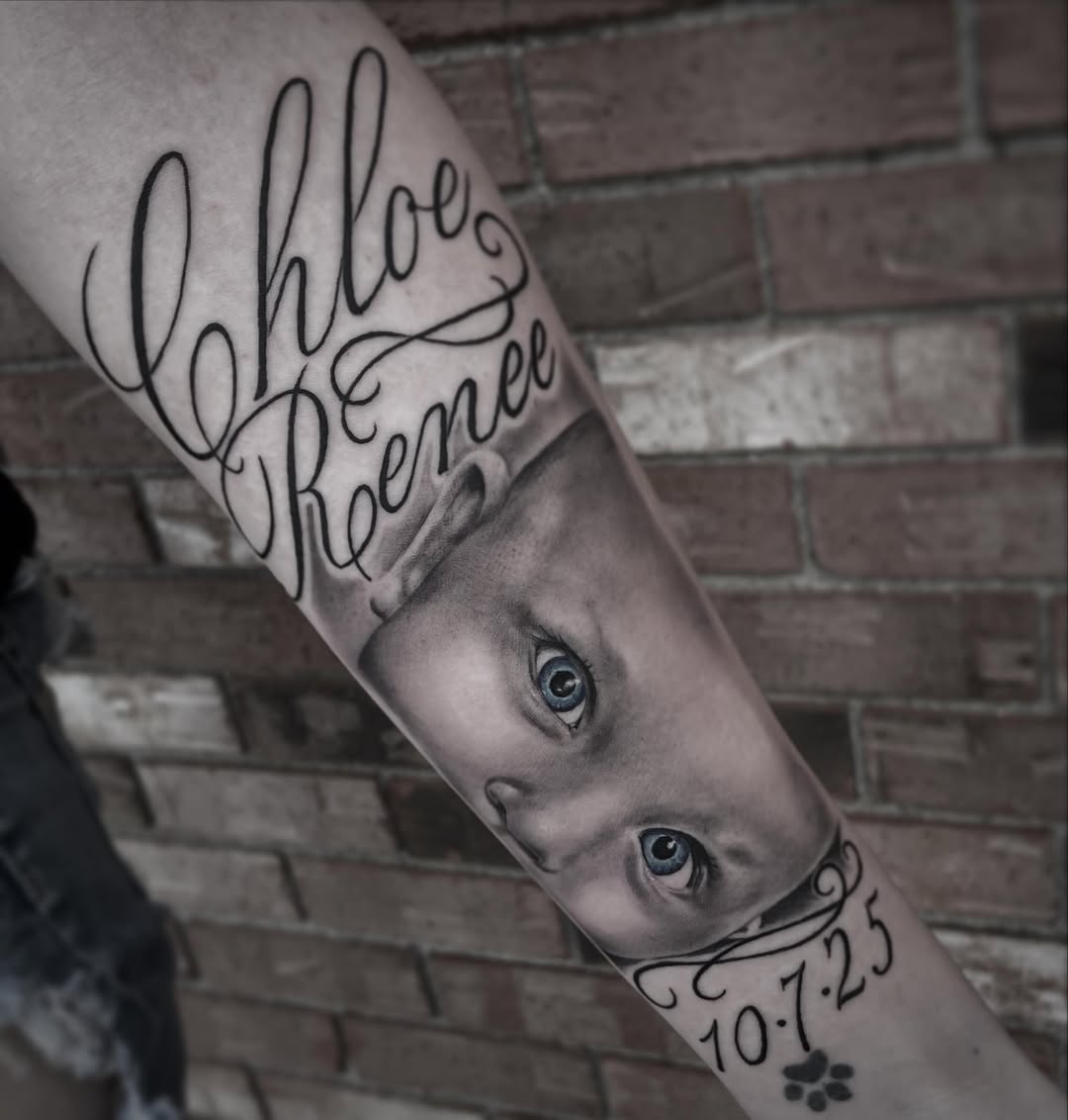 Tattoo by @hudslim — lettering_script, realism