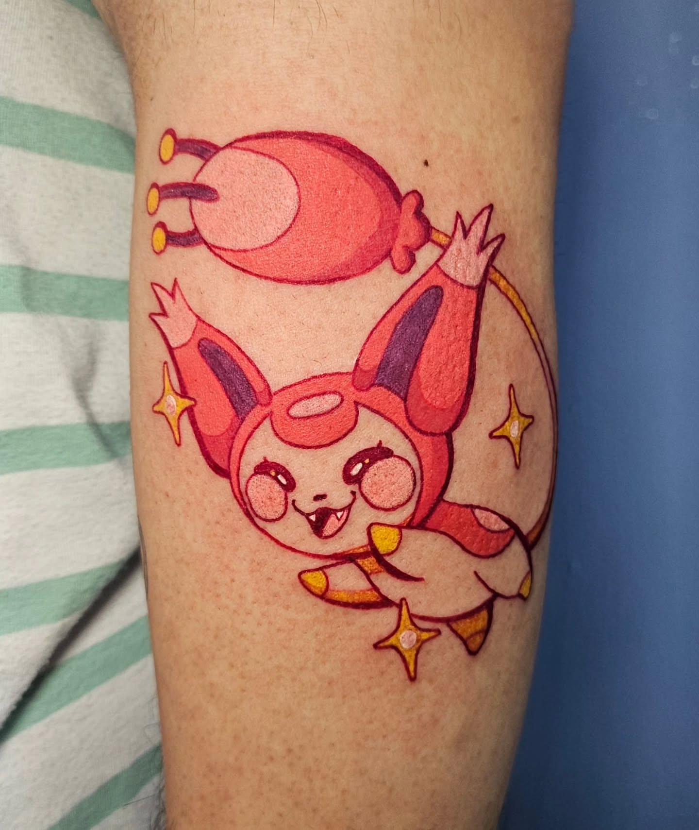 Piplup anime tattoo on the forearm by Gray