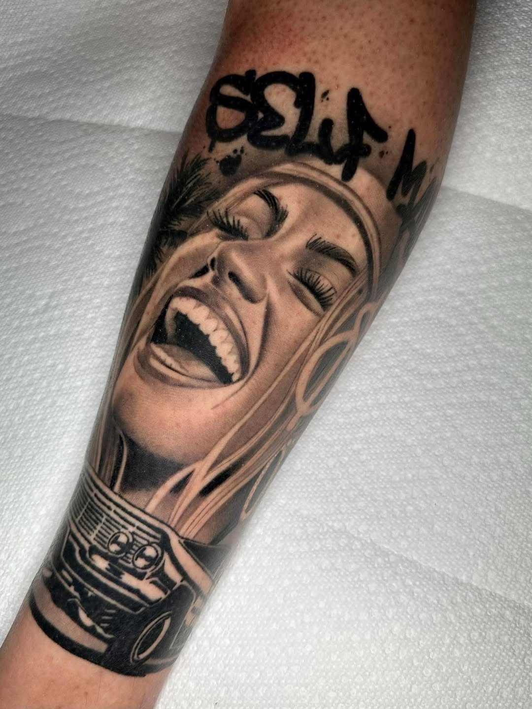 Tattoo by @katiektattoos — realism, black_and_grey