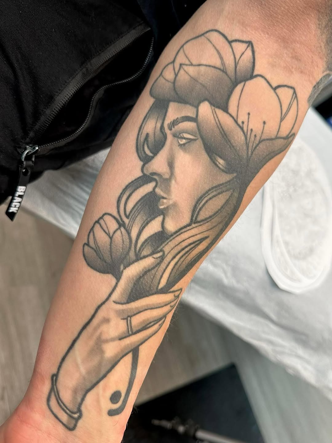 Tattoo by @katiektattoos — black_and_grey, realism