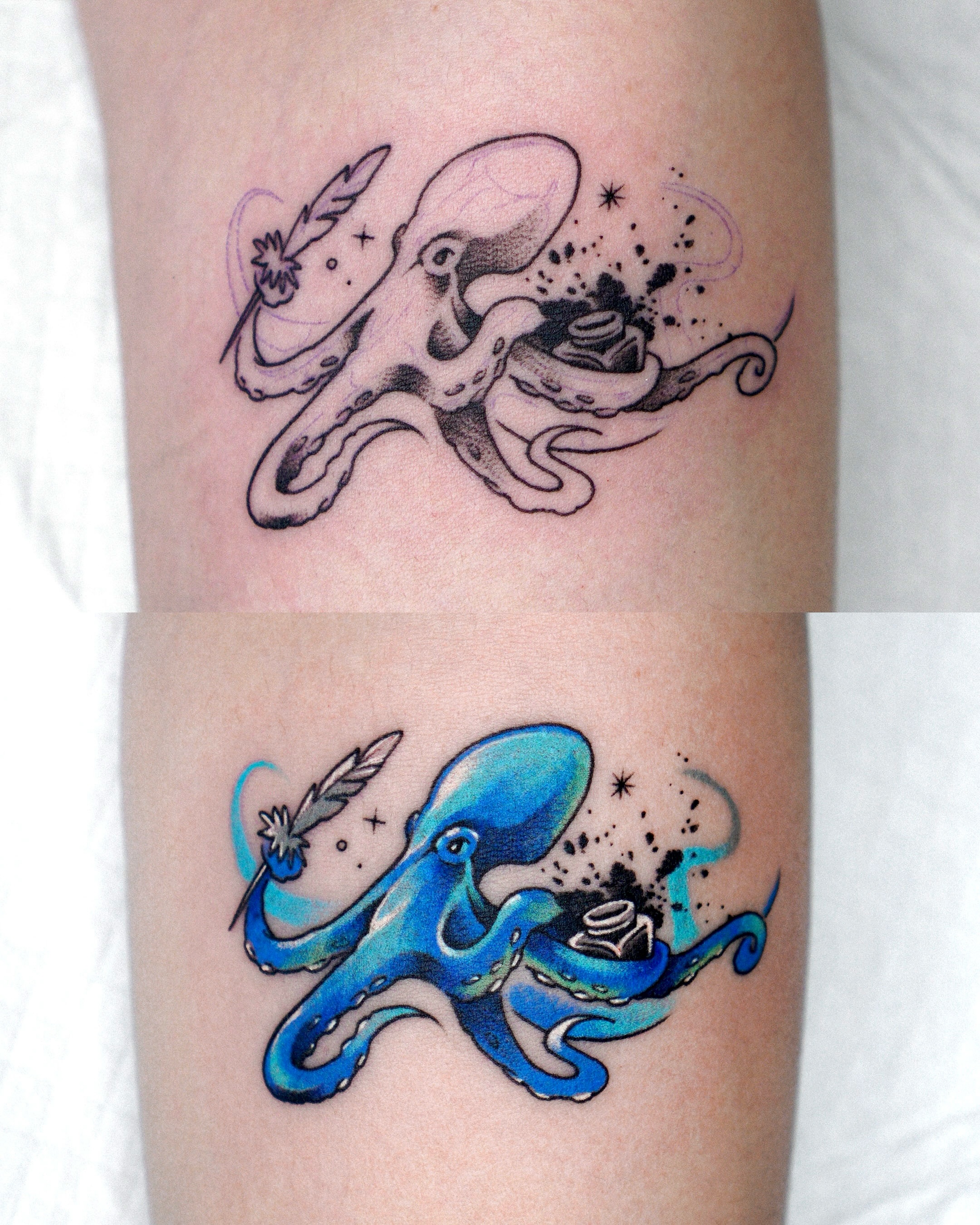 Octopus dotwork tattoo on the forearm by Eden