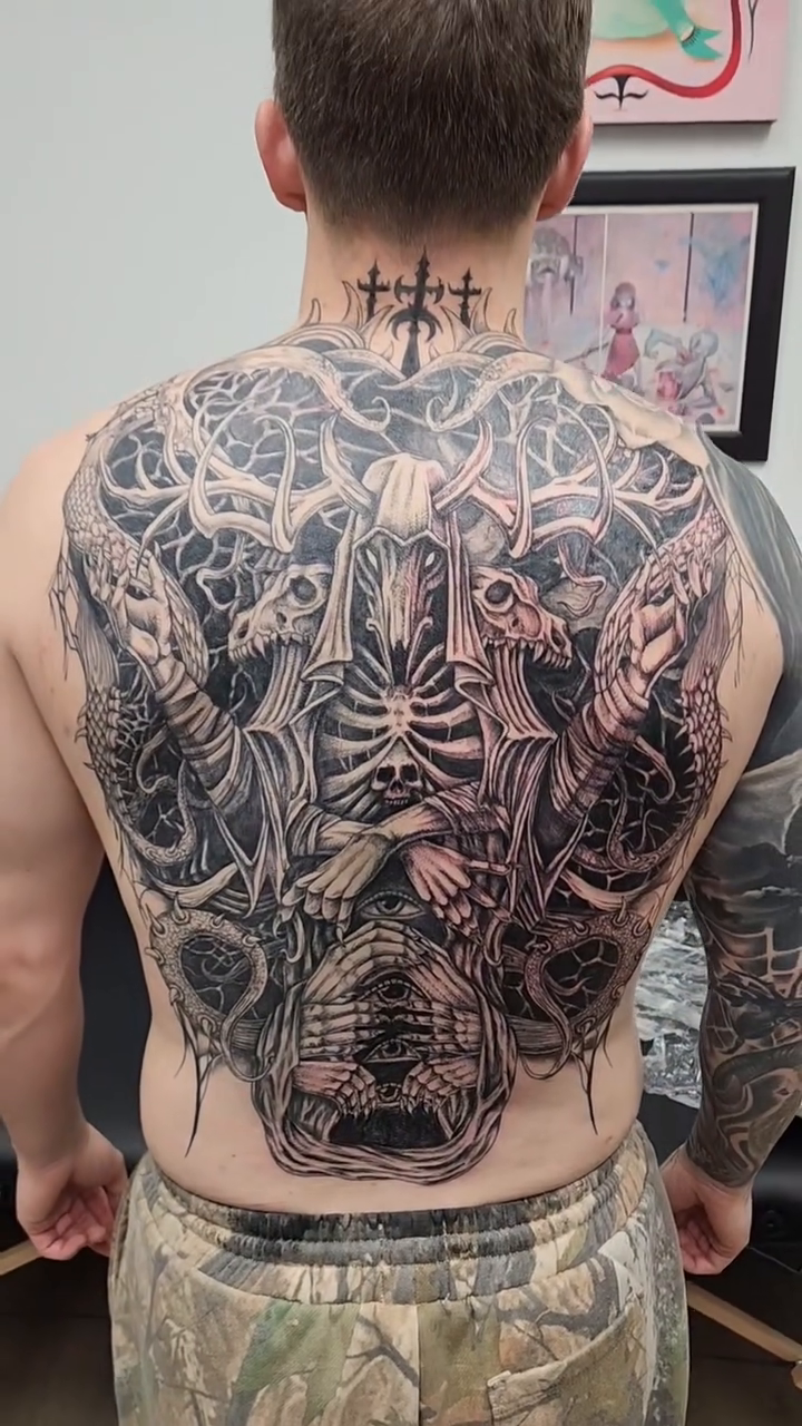 Tattoo by @sacredgemometry — dark_realism, black_and_grey