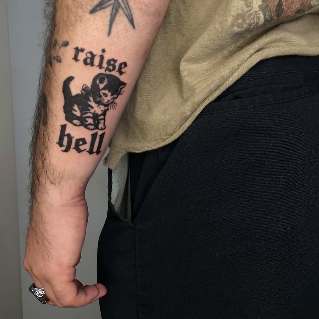 Tattoo by @spitfiregorltattoos — blackwork, lettering_script
