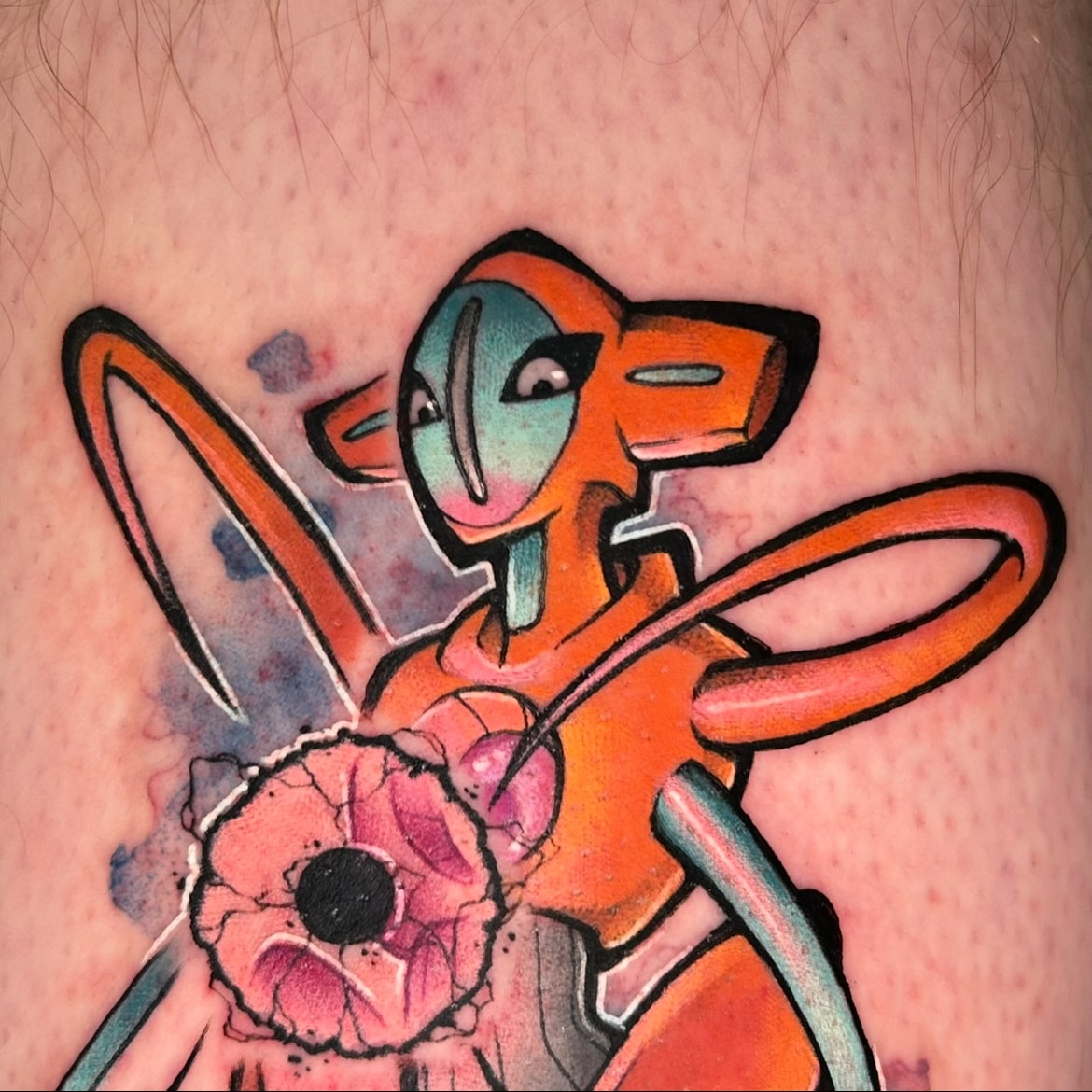 Tattoo by @crownandcrowtattoo — new_school, watercolor