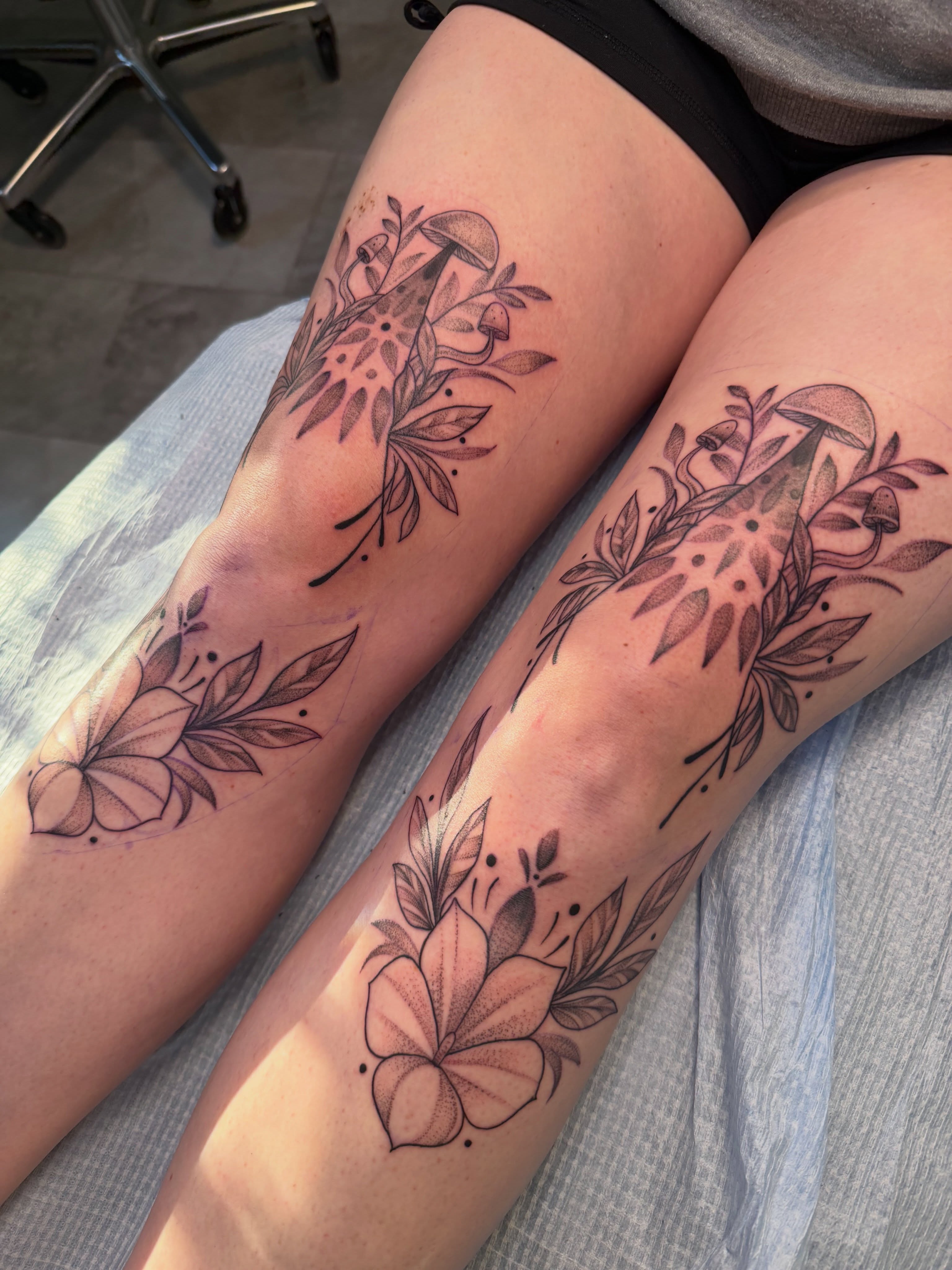 Tattoo by @lizard_aullie_tattoos — dotwork, black_and_grey