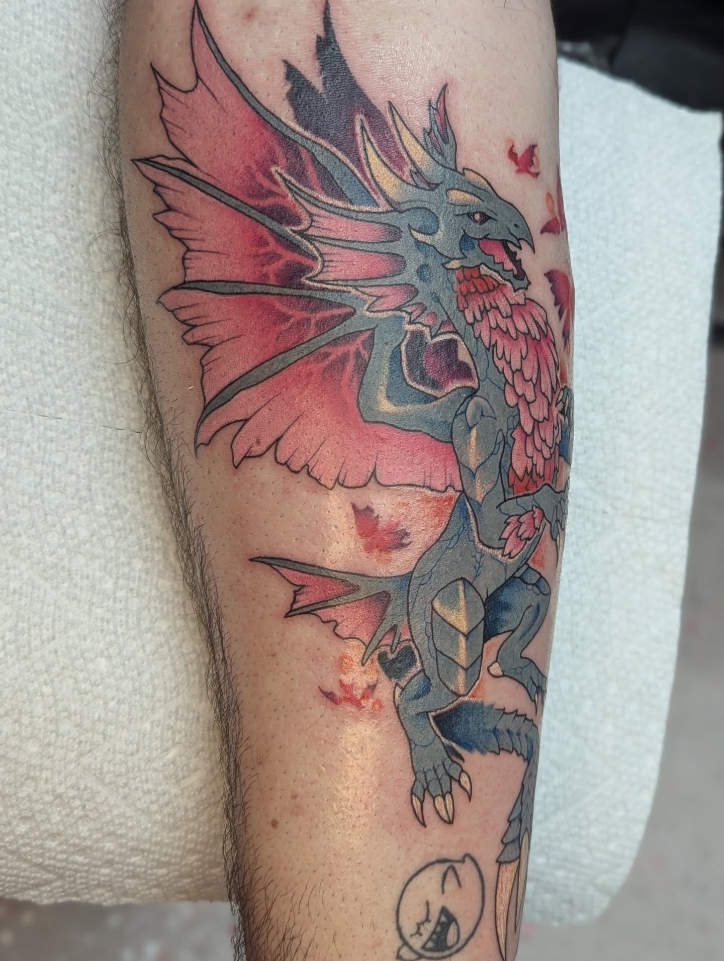 Dragon realism tattoo on the forearm by Spencer Jennings, Westland, Michigan