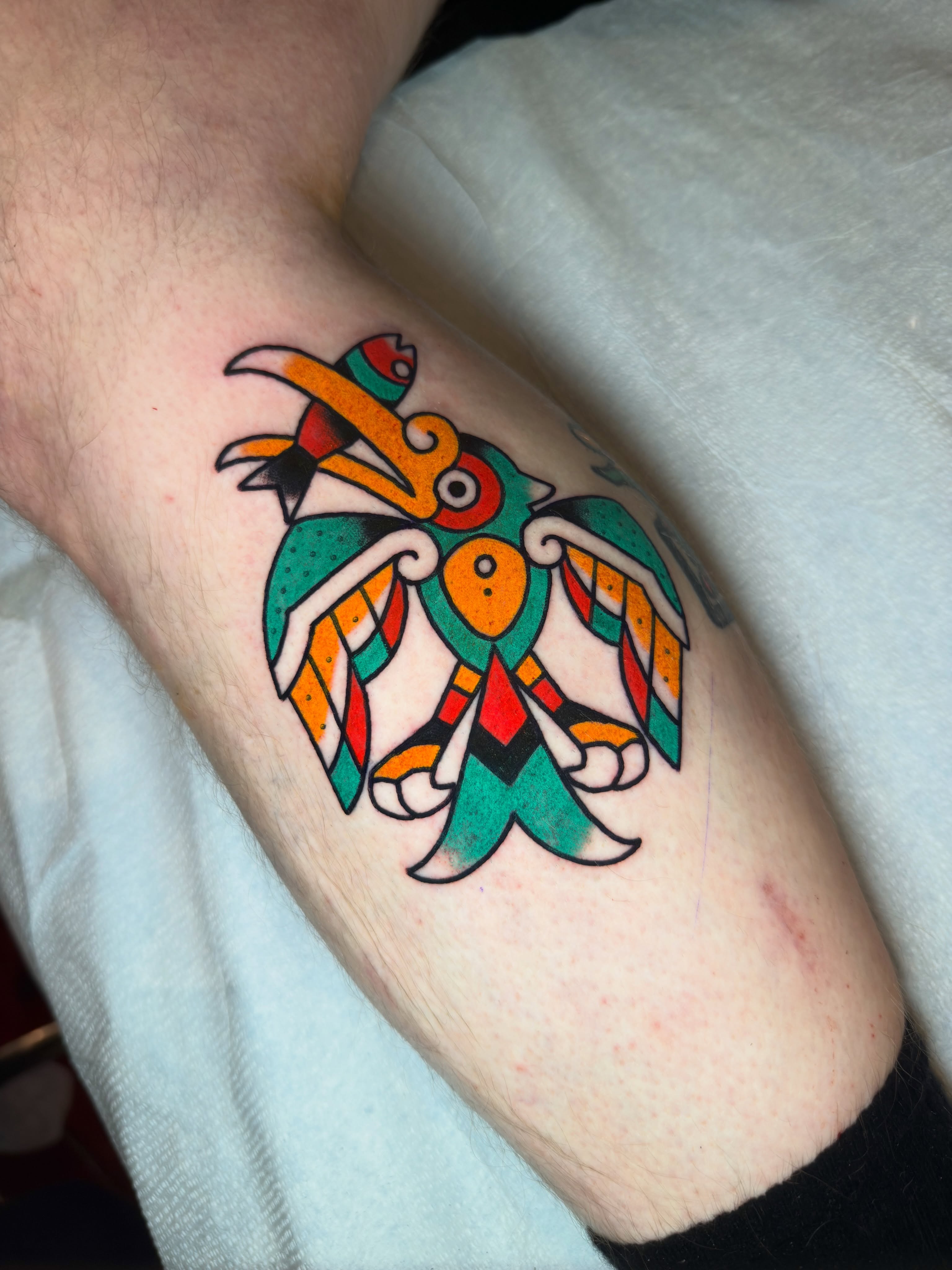 Bird American traditional tattoo on the forearm by โ L O S โ ๐ฒ๐ฝ
