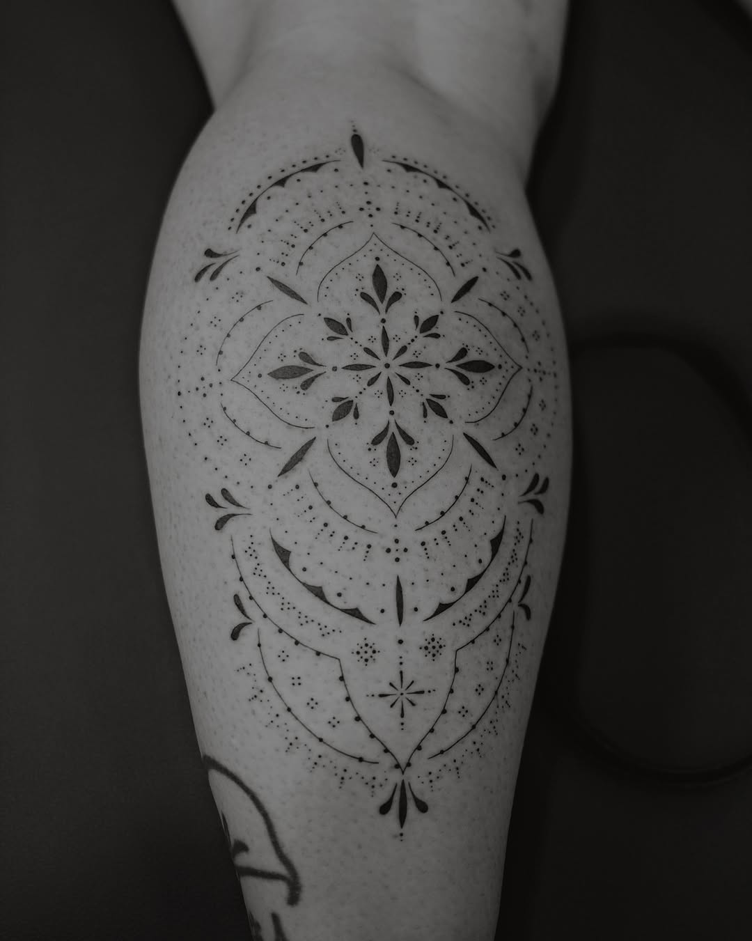 Tattoo by @whiskeyink.byhaley — dotwork, geometric