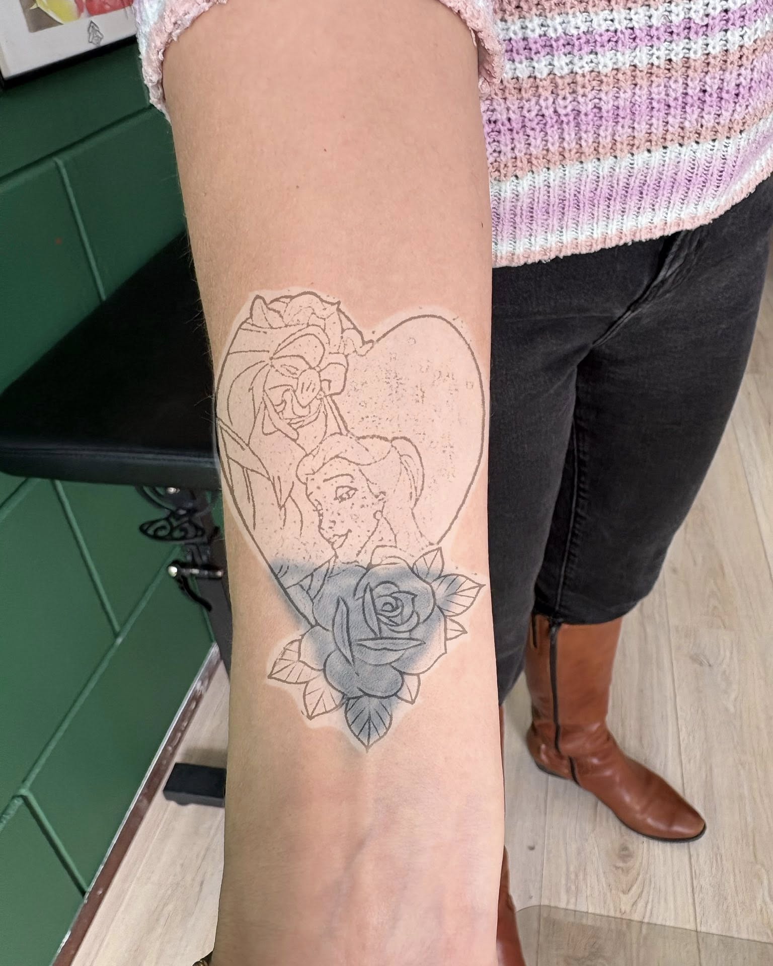 Tattoo by @daburningneedle — black_and_grey