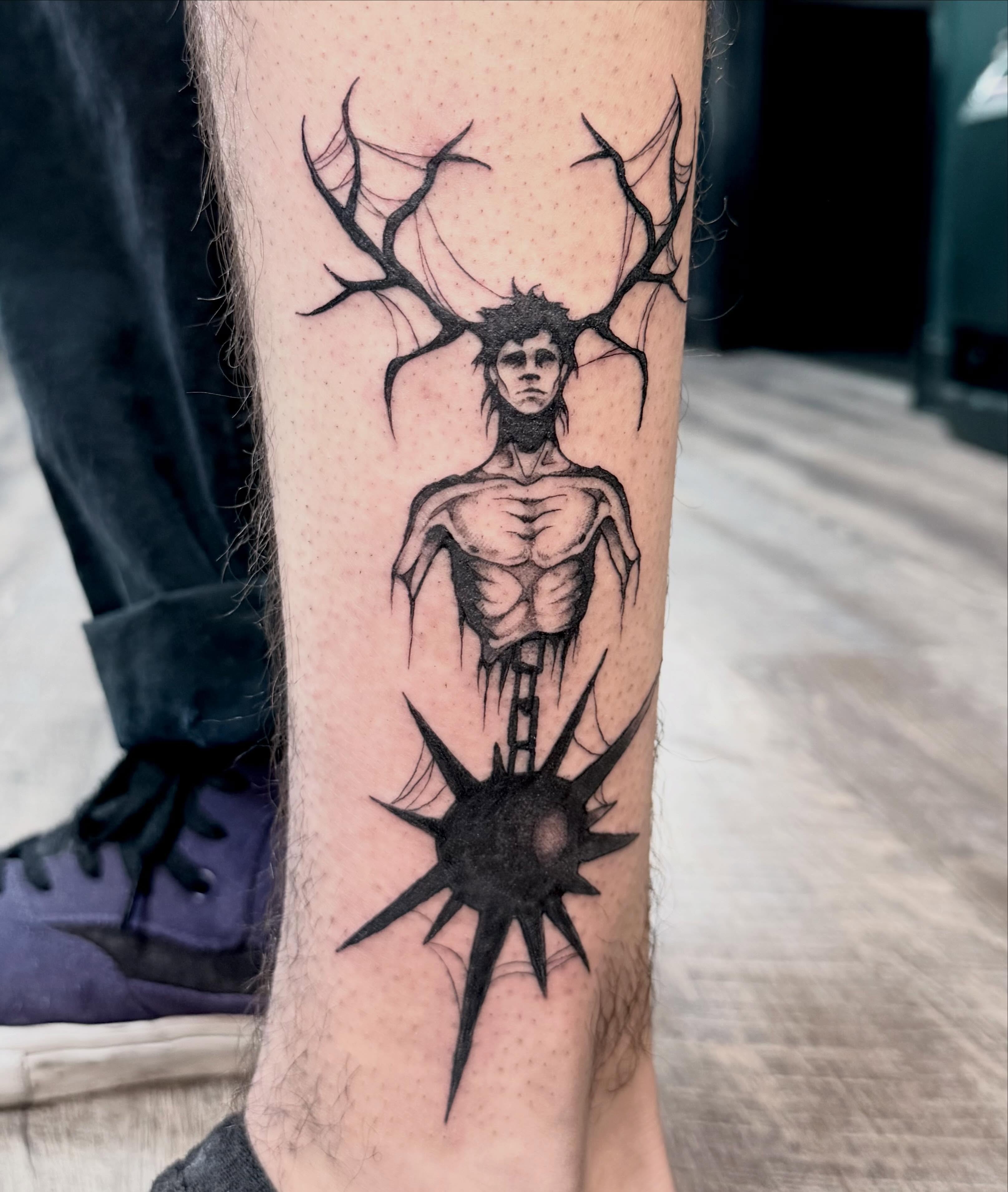 Tattoo by @elijahtatttoo — black_and_grey, dark_realism