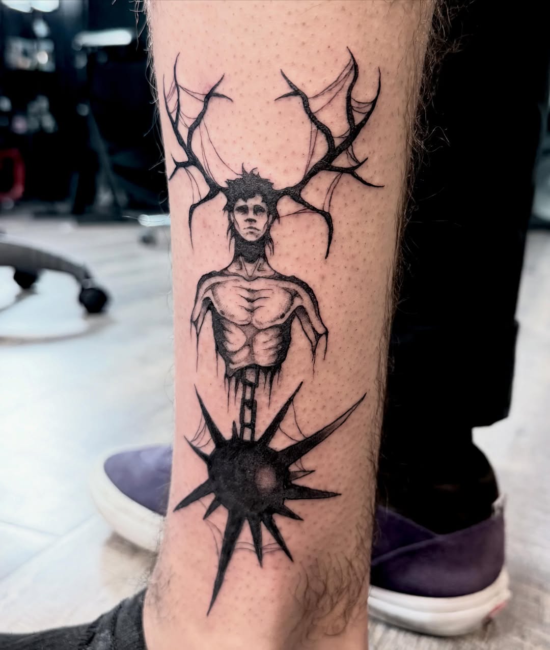 Tattoo by @elijahtatttoo — black_and_grey, dark_realism