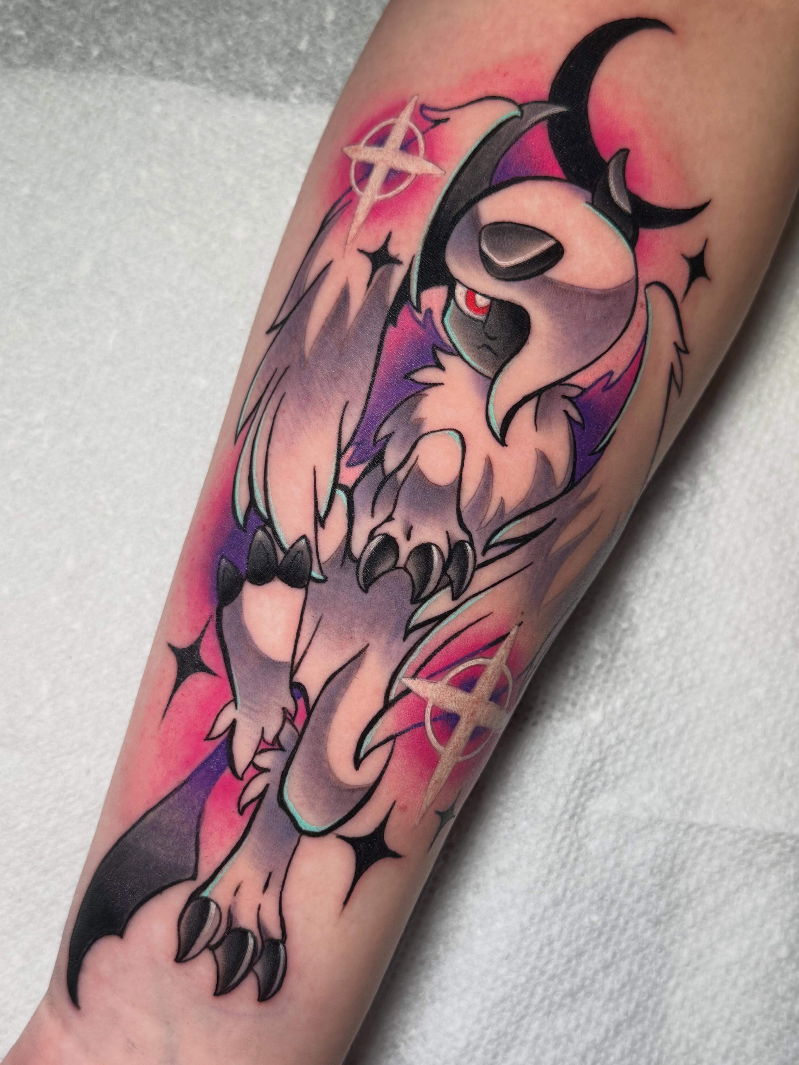 Wolf American traditional tattoo on the forearm by Kayla Warren