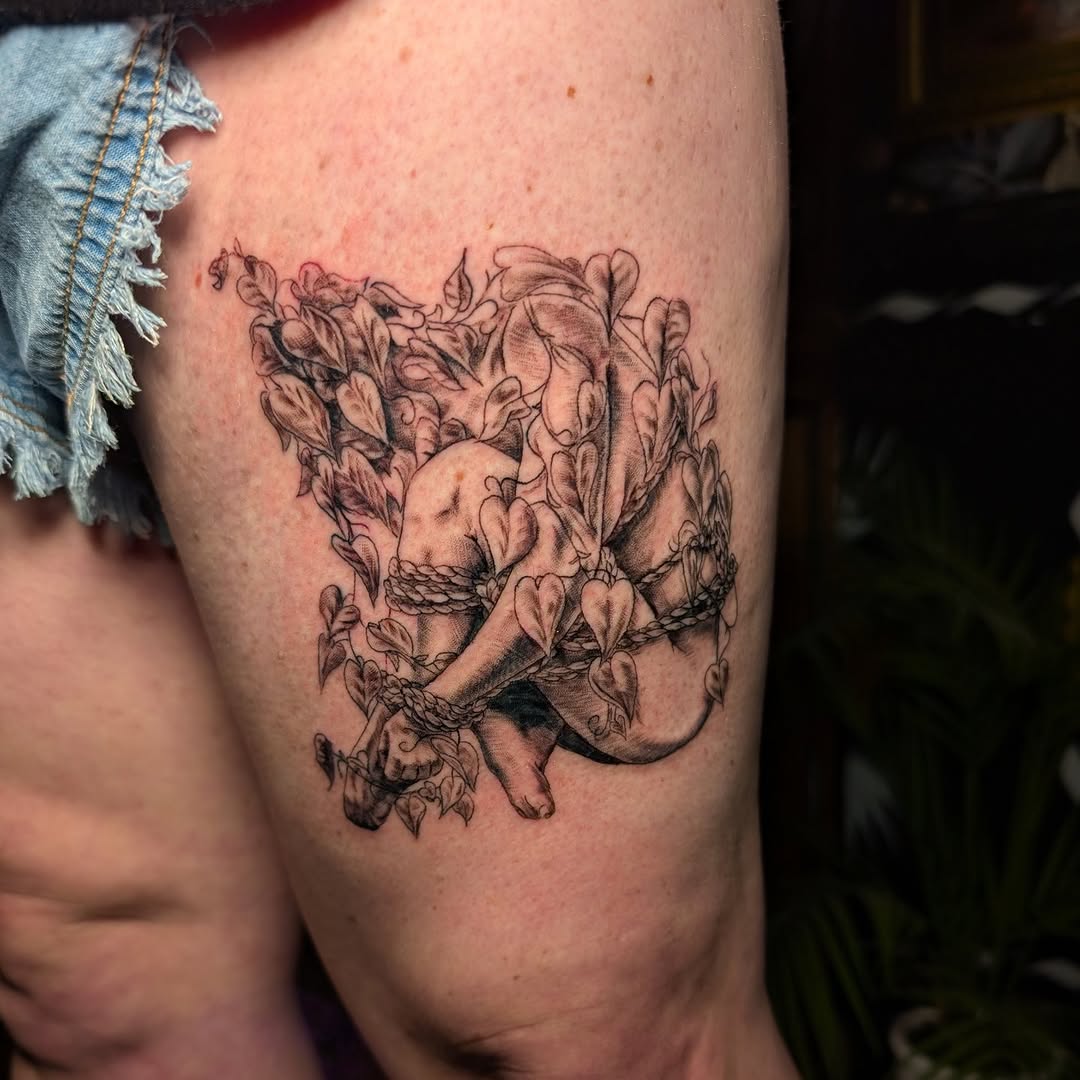 Tattoo by @cattatalso โ black_and_grey, realism