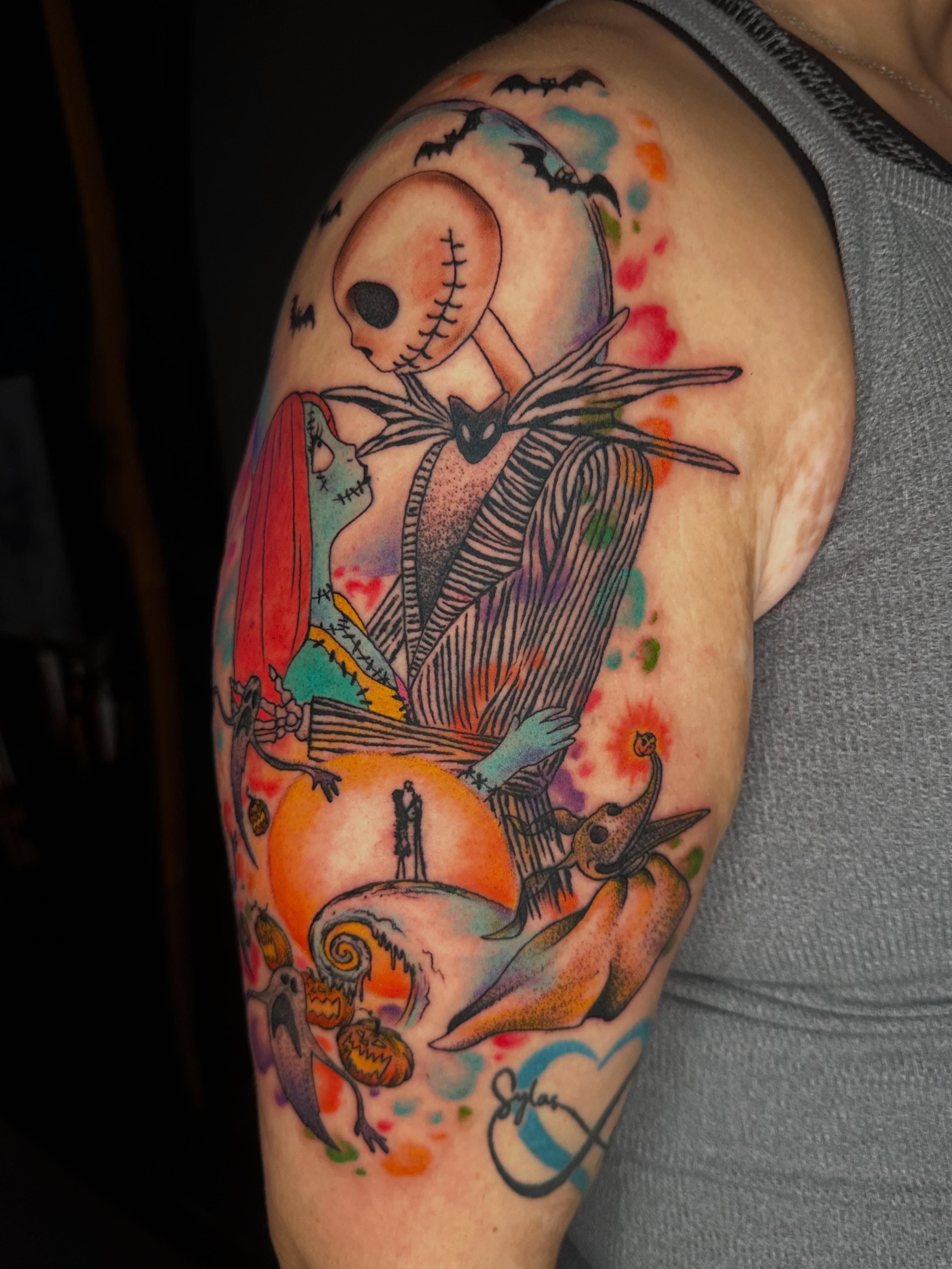 Tattoo by @ladyparaffin — dotwork, watercolor