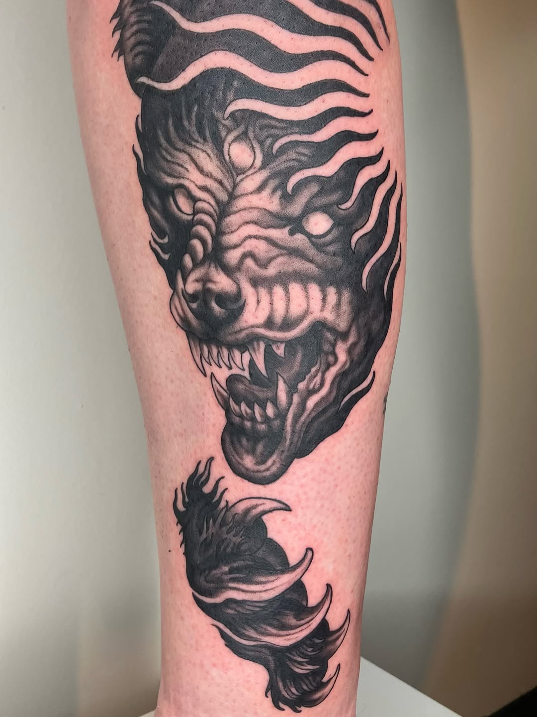 Tattoo by @huntermcginnis_ โ black_and_grey, dark_realism