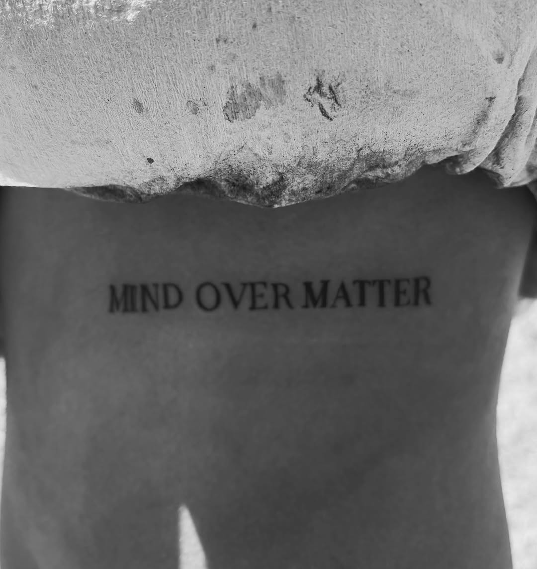 Script lettering lettering tattoo on the thigh by πππ§ ππ’ππ π¨ πππππ¨π¨π¬