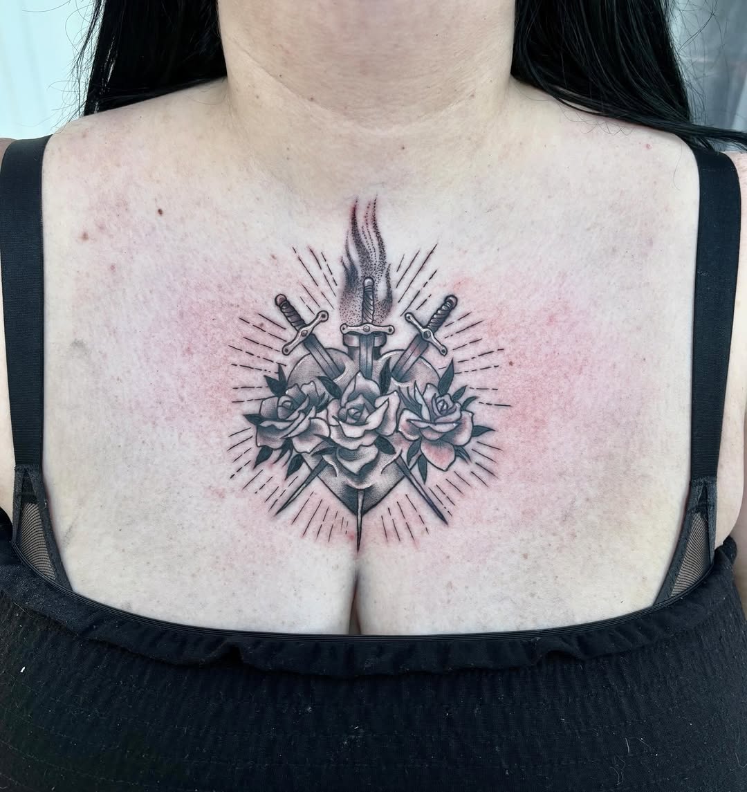 Tattoo by @irememberthealamo โ black_and_grey, ornamental
