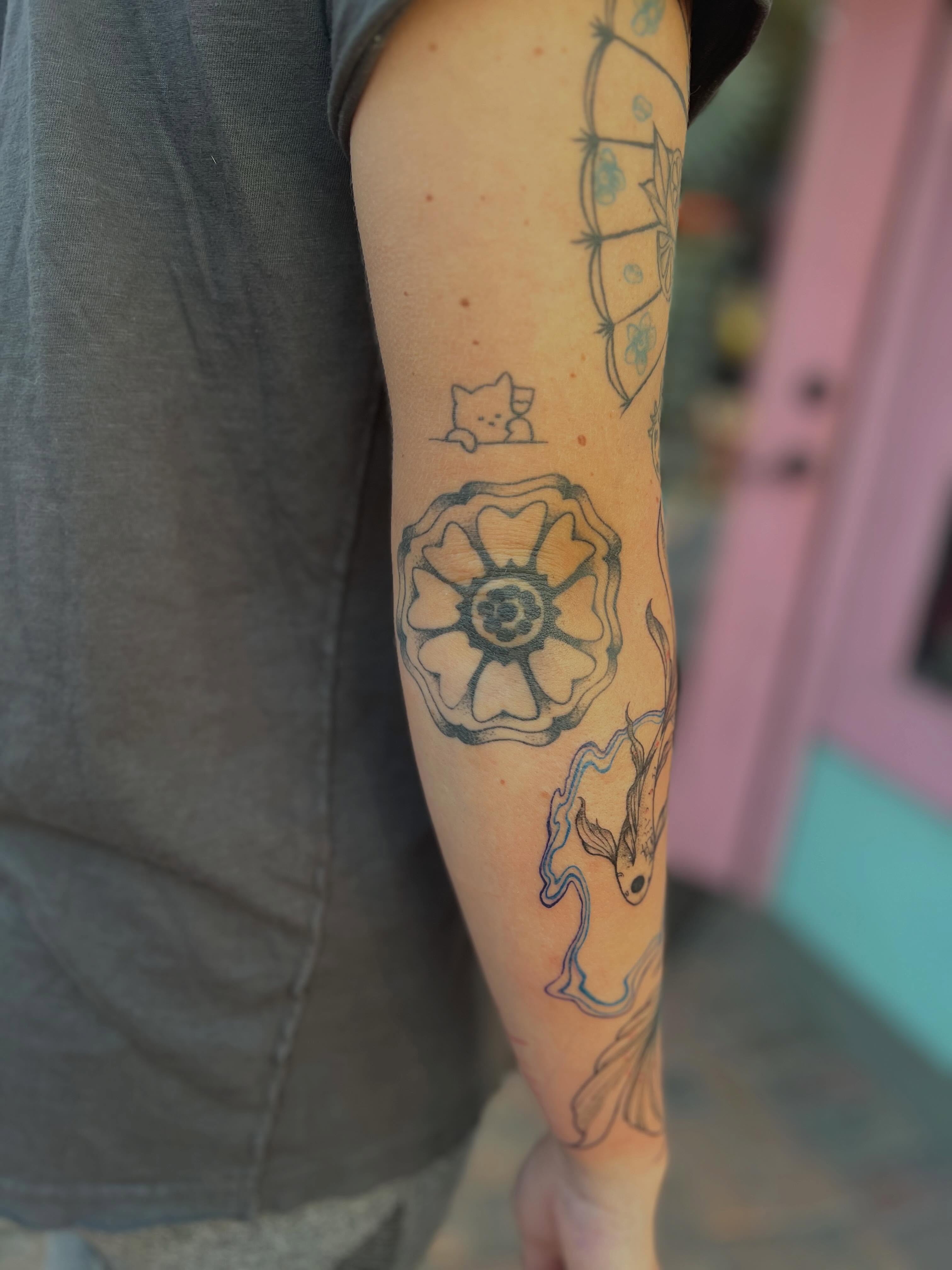 Tattoo by @sinfulwaifu — black_and_grey