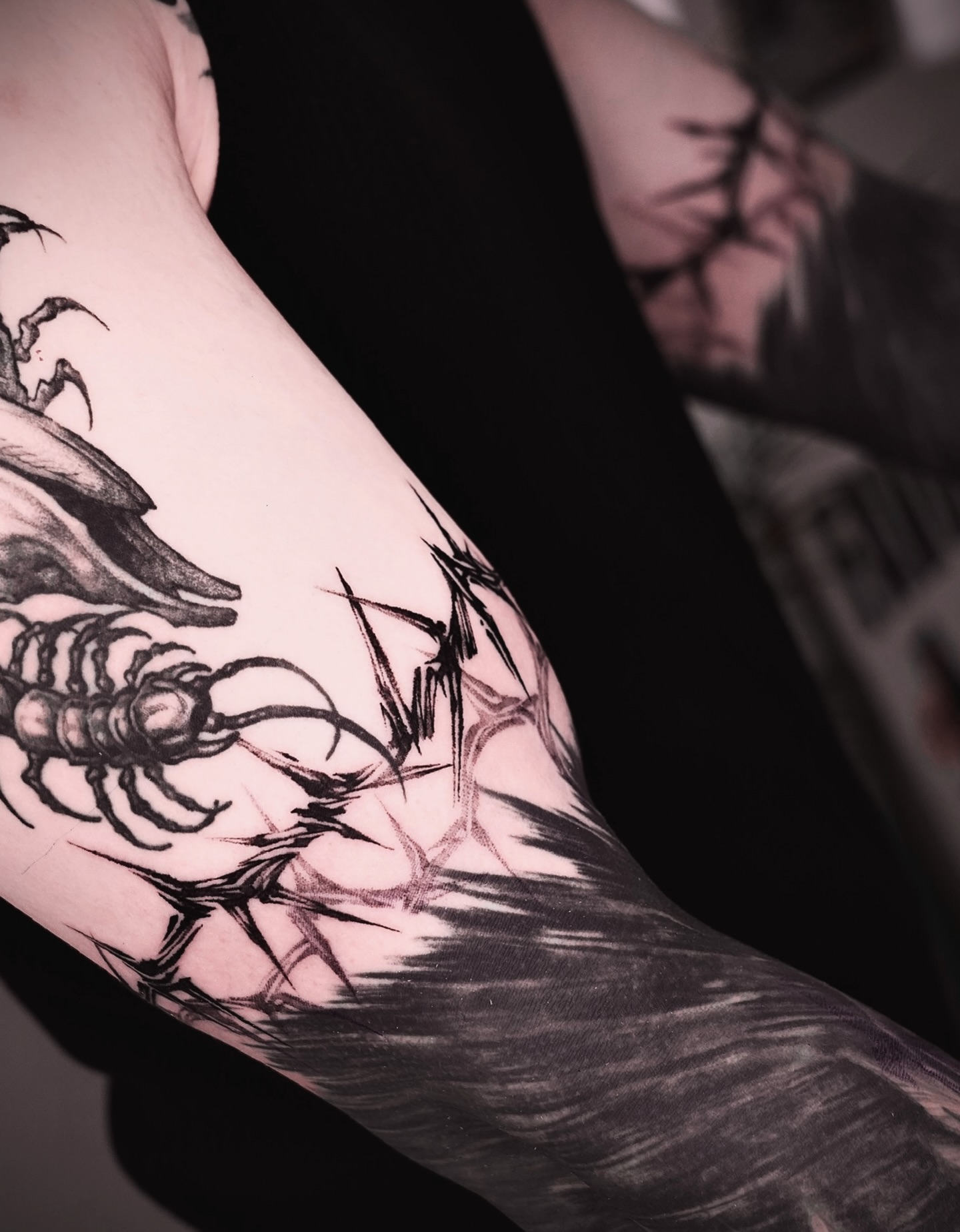 Tattoo by @dowoo_tattoo — black_and_grey