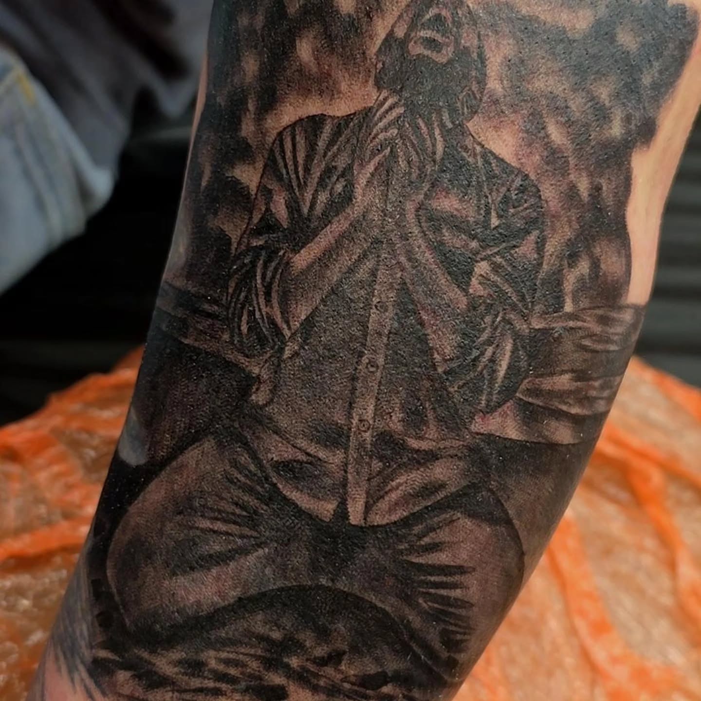 Tattoo by @creativeinsighttattoo19 — black_and_grey