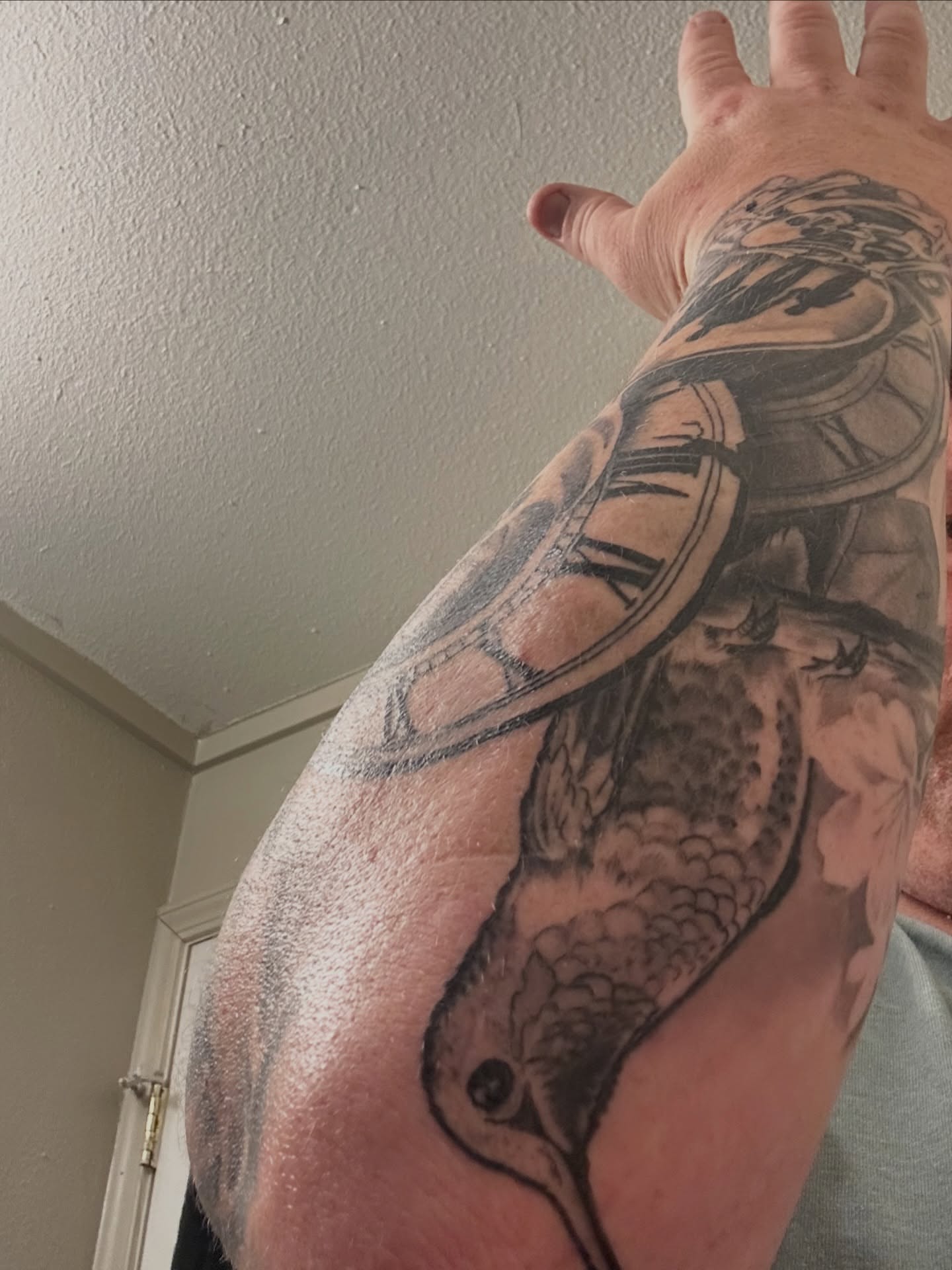 Tattoo by @shellzinkz — black_and_grey, realism