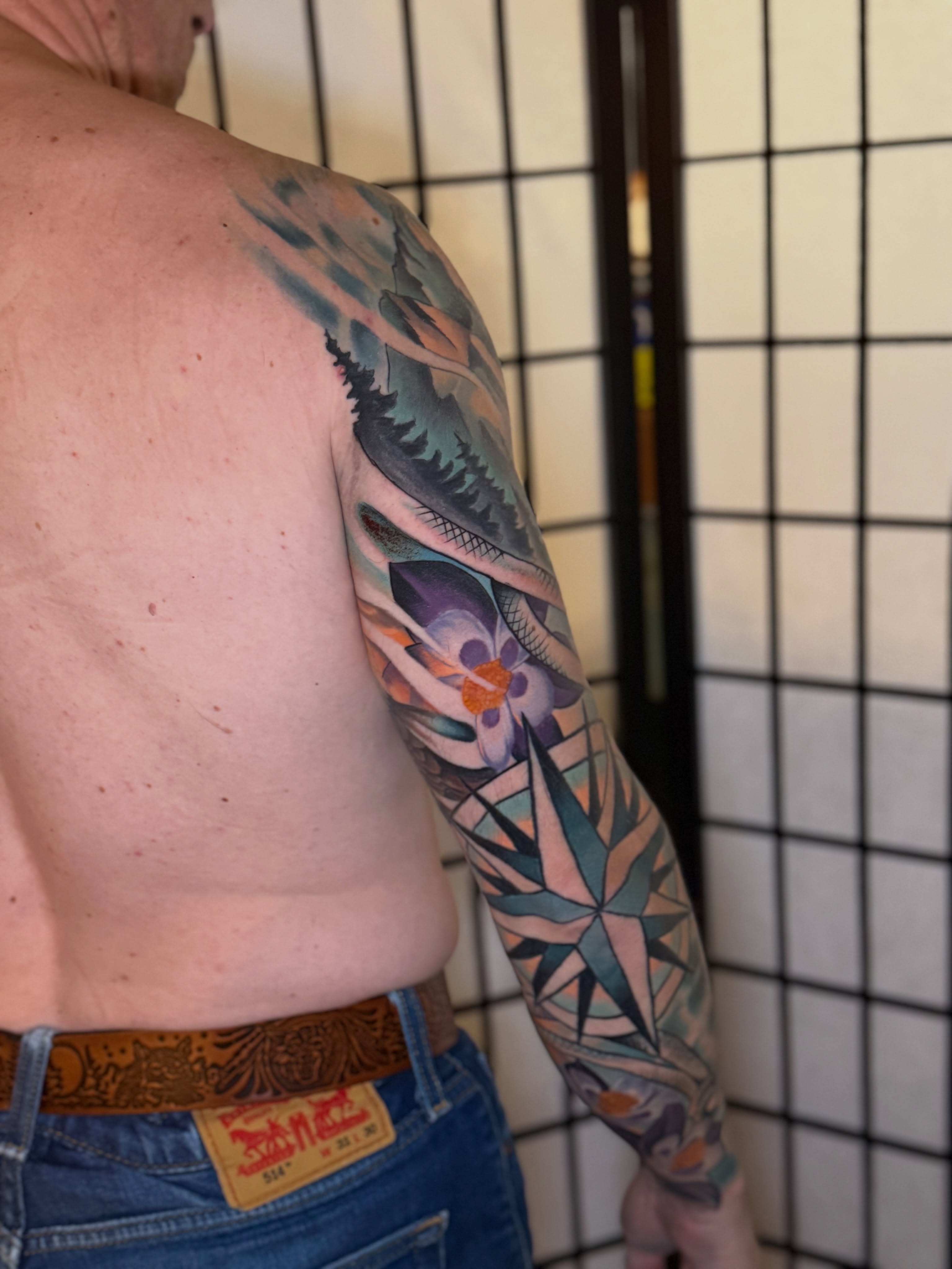 Tattoo by @kevinonleytattoos — geometric, new_school