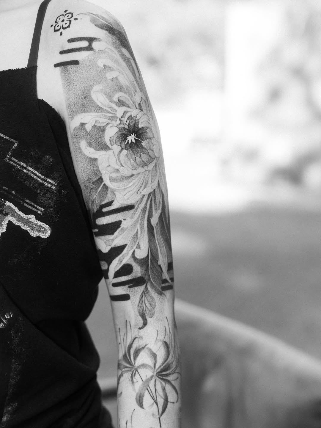 Tattoo by @lejobravo — black_and_grey, dotwork