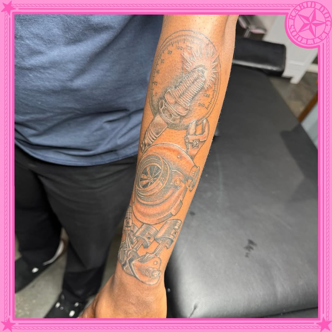 Tattoo by @rabiddogtattoos โ realism, black_and_grey