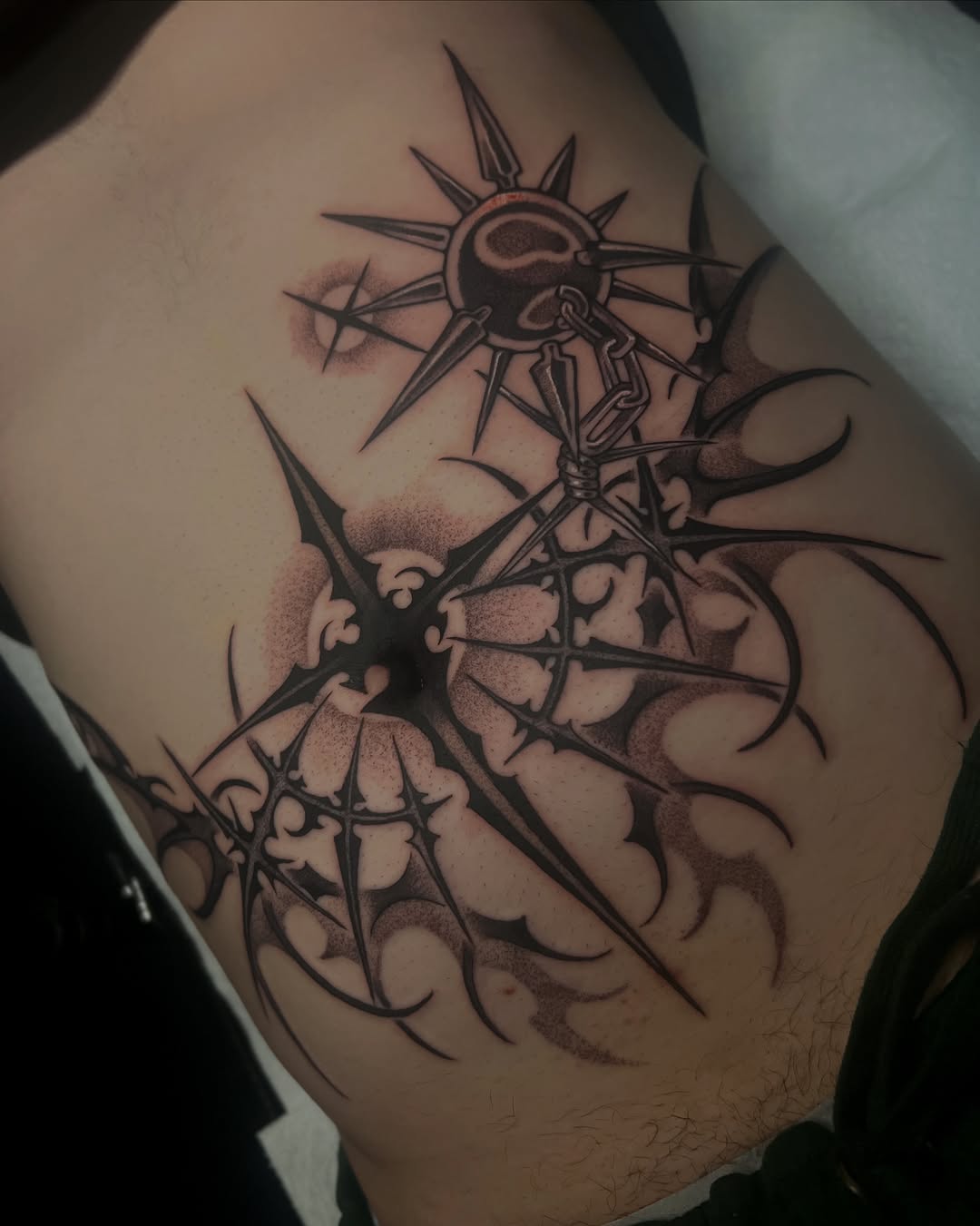 Tattoo by @mousepawz_tattoo — blackwork, dotwork