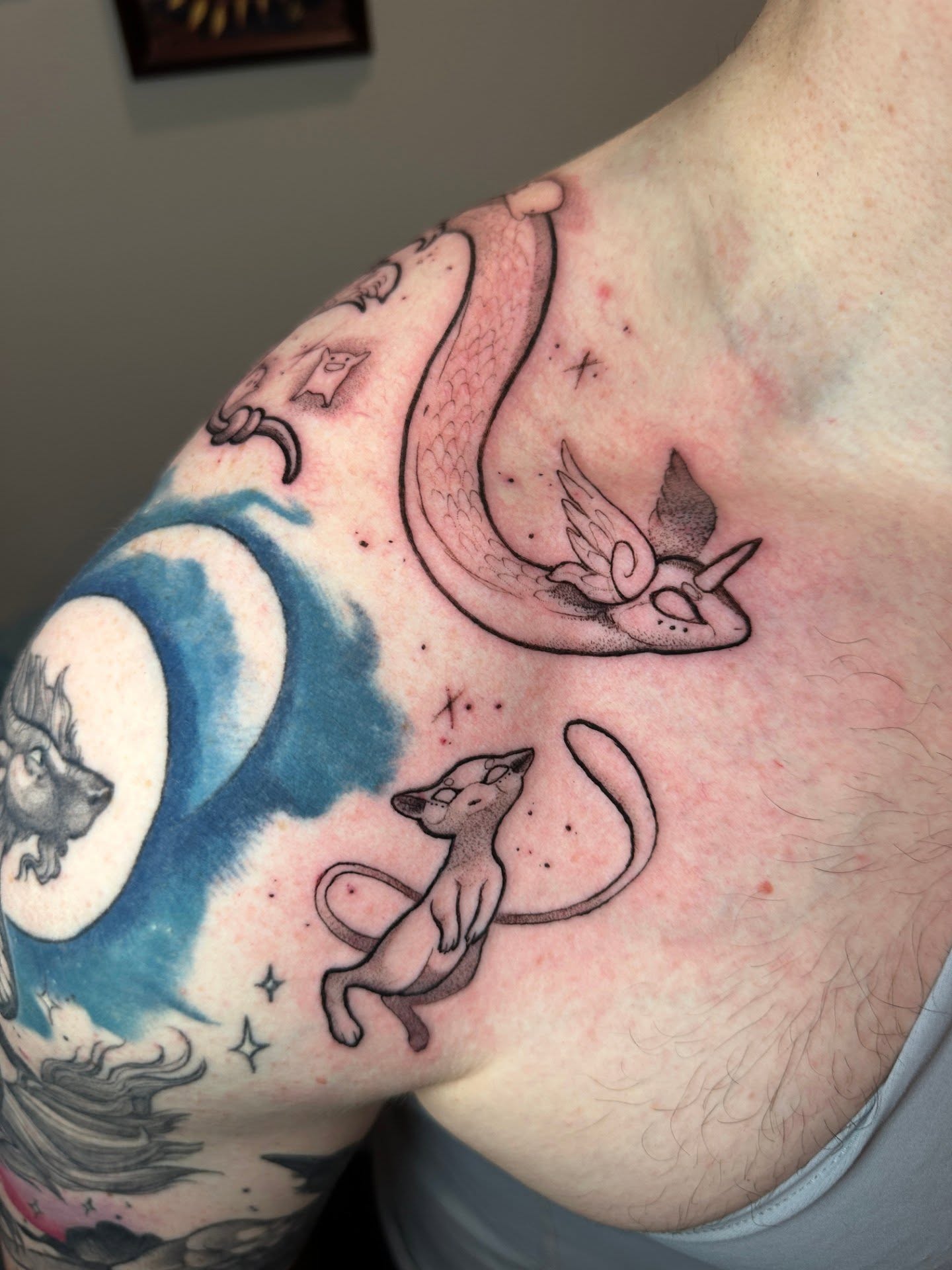 Tattoo by @sashawren_tattoos — dotwork, realism