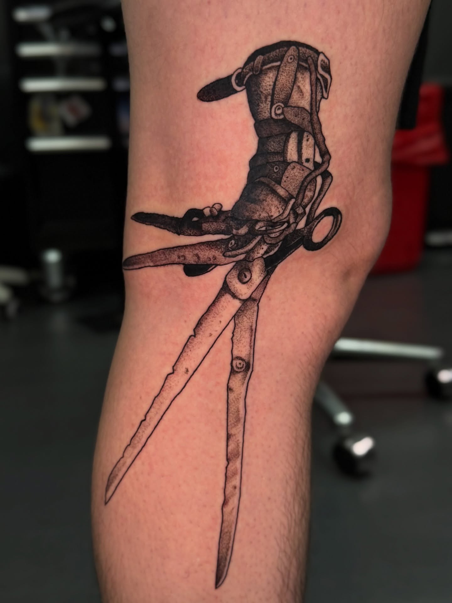 Tattoo by @erinmorbidtattoo — black_and_grey