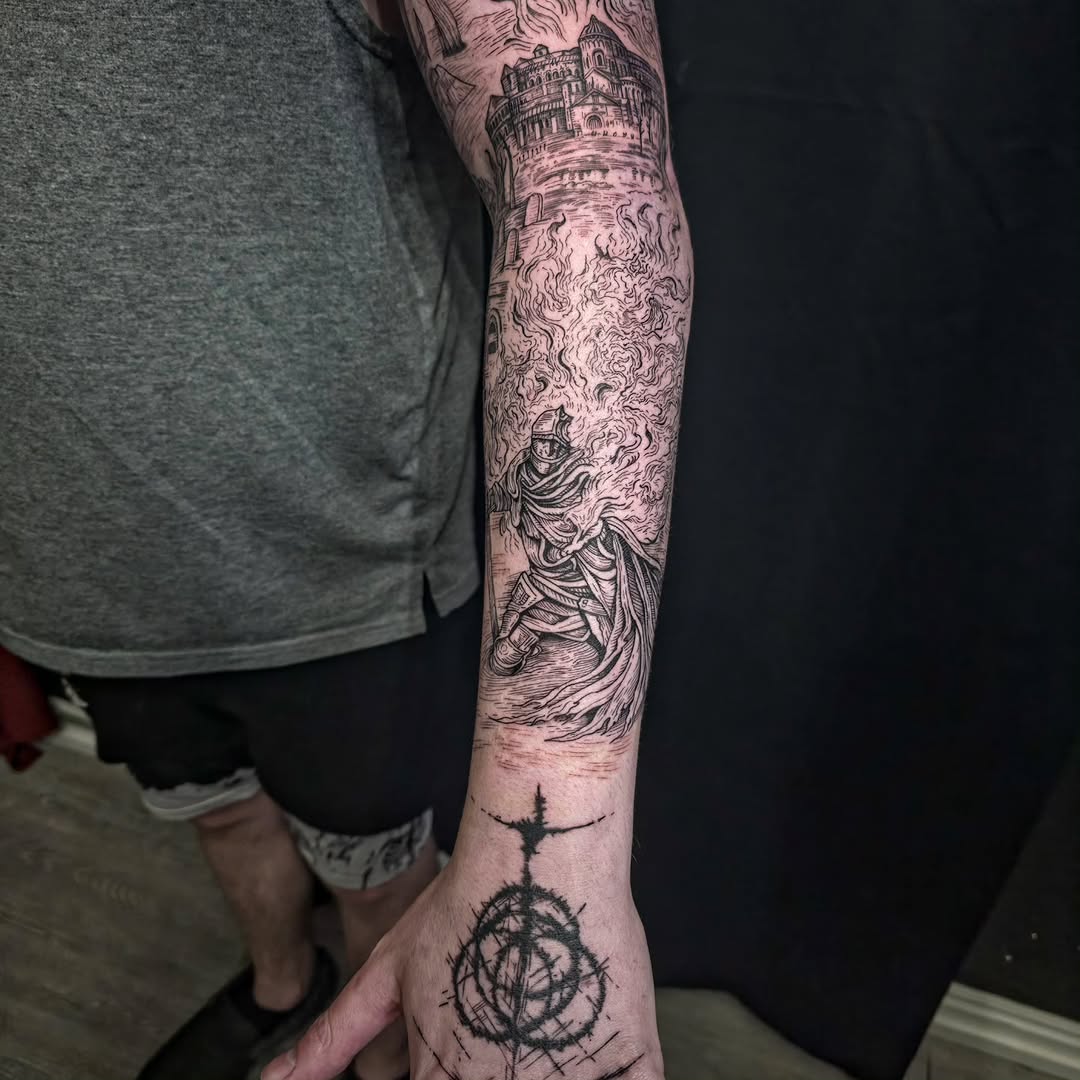 Tattoo by @quiet_rebel_artistry โ illustrative, black_and_grey