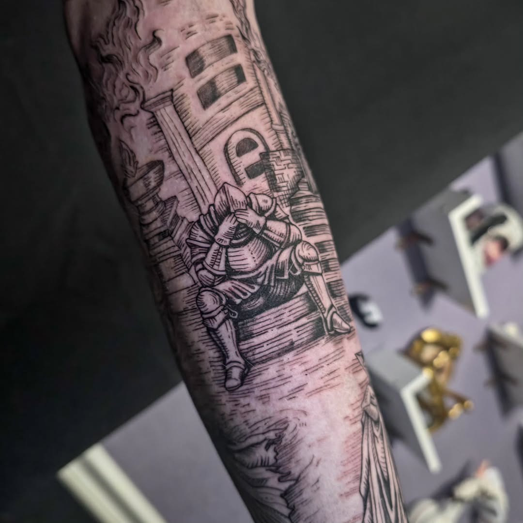 Tattoo by @quiet_rebel_artistry โ illustrative, black_and_grey