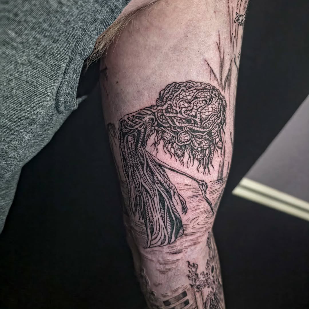 Tattoo by @quiet_rebel_artistry โ illustrative, blackwork