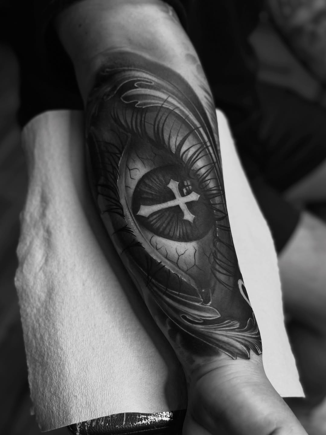 Tattoo by @yackolettersx6 β realism, black_and_grey