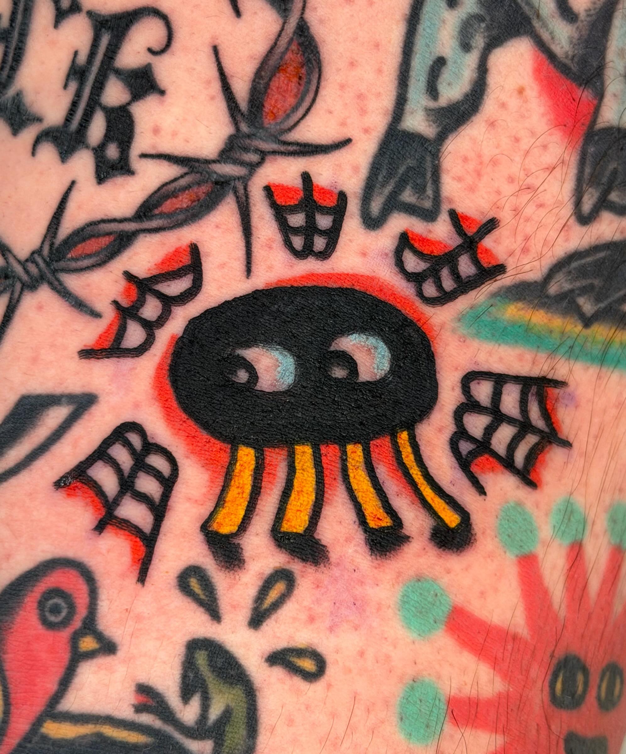 Octopus American traditional tattoo on the forearm by Jake