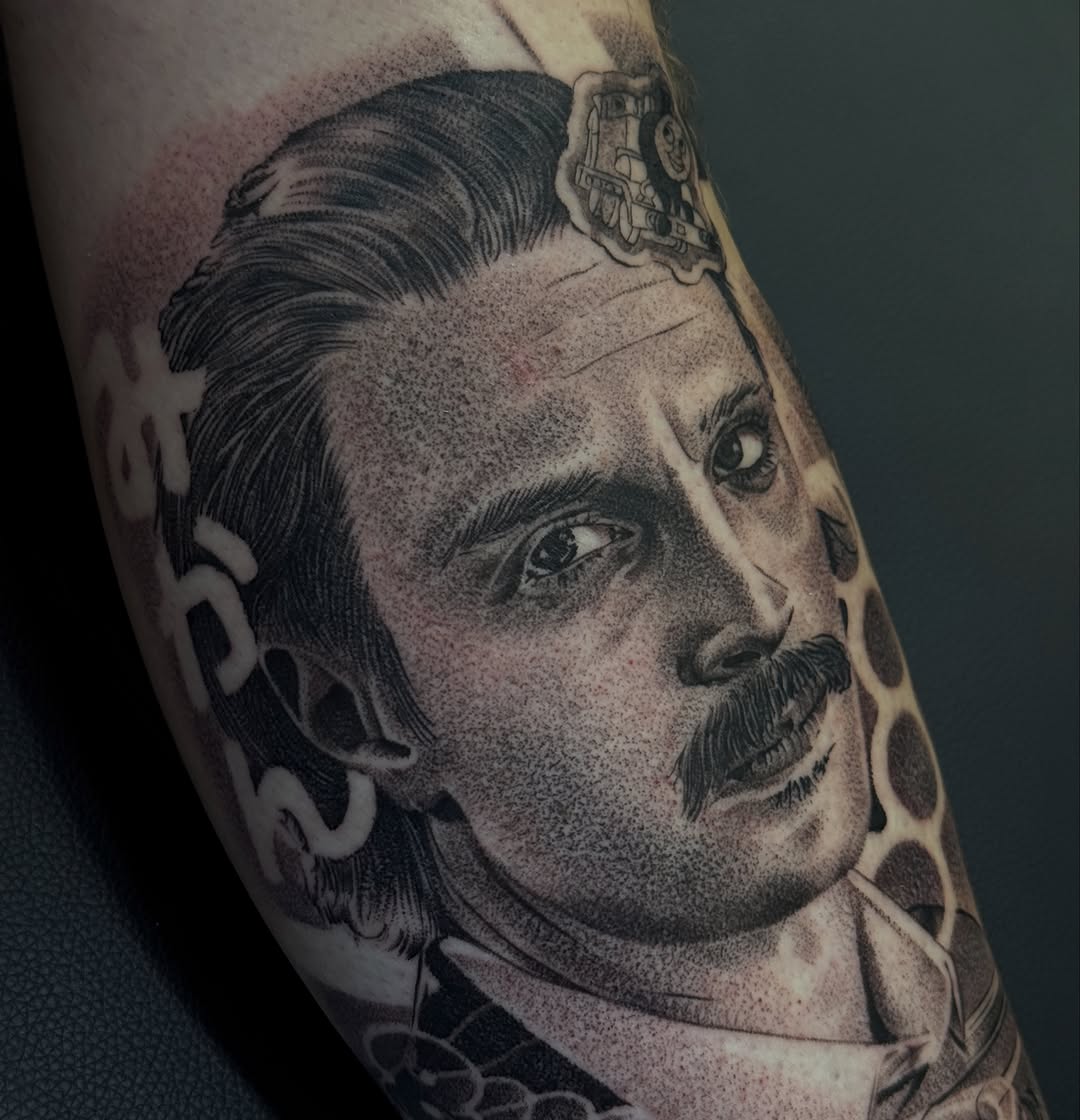 Tattoo by @zacharyktattoos โ realism, dotwork