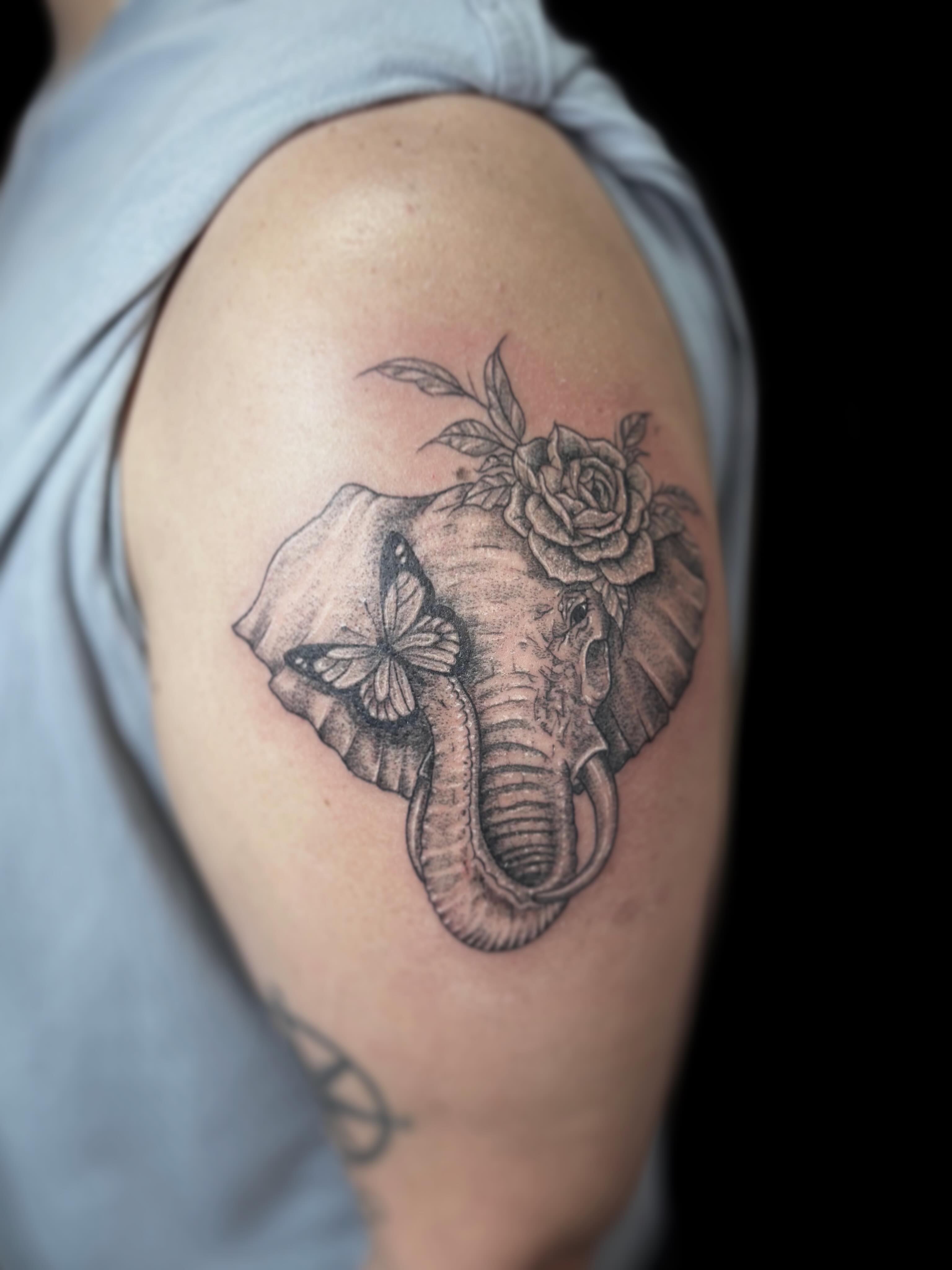Tattoo by @theinkedfrog — dotwork, realism