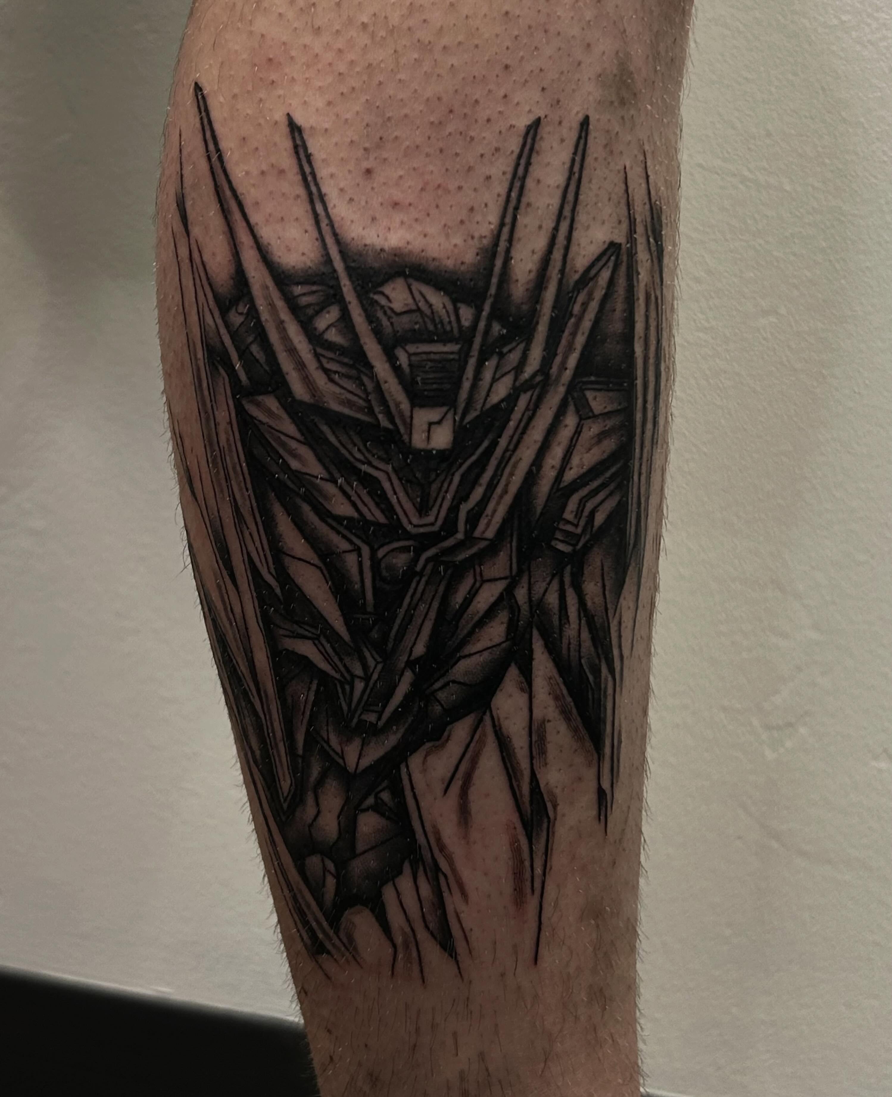 Tattoo by @diamondphoenix_ — black_and_grey, geometric