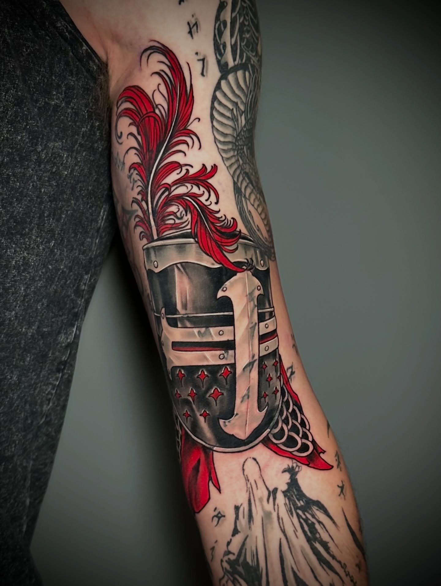 Tattoo by @teddigarsontattoos — american_traditional, black_and_grey