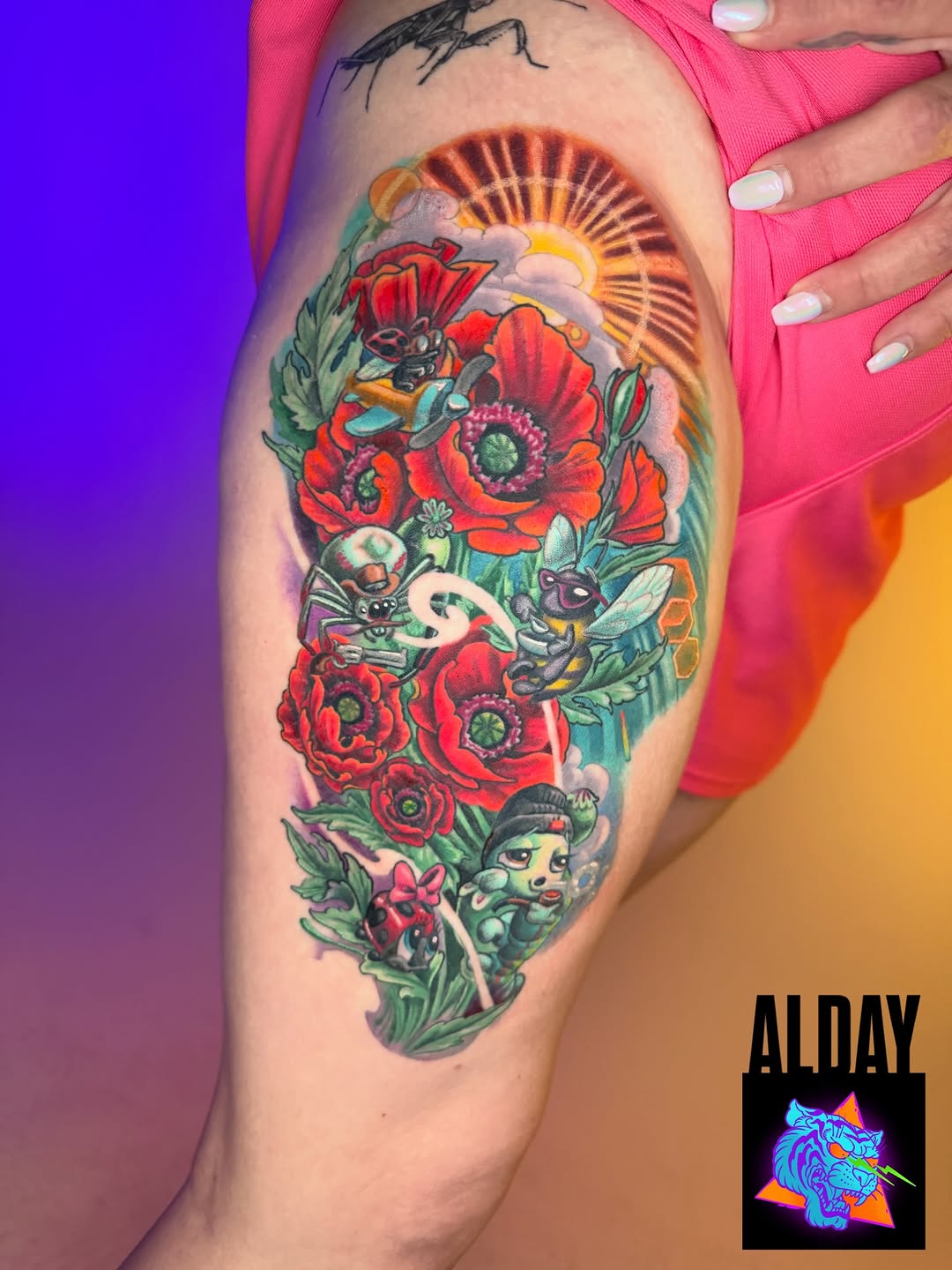 Tattoo by @aldo_gallegos — new_school, trash_polka