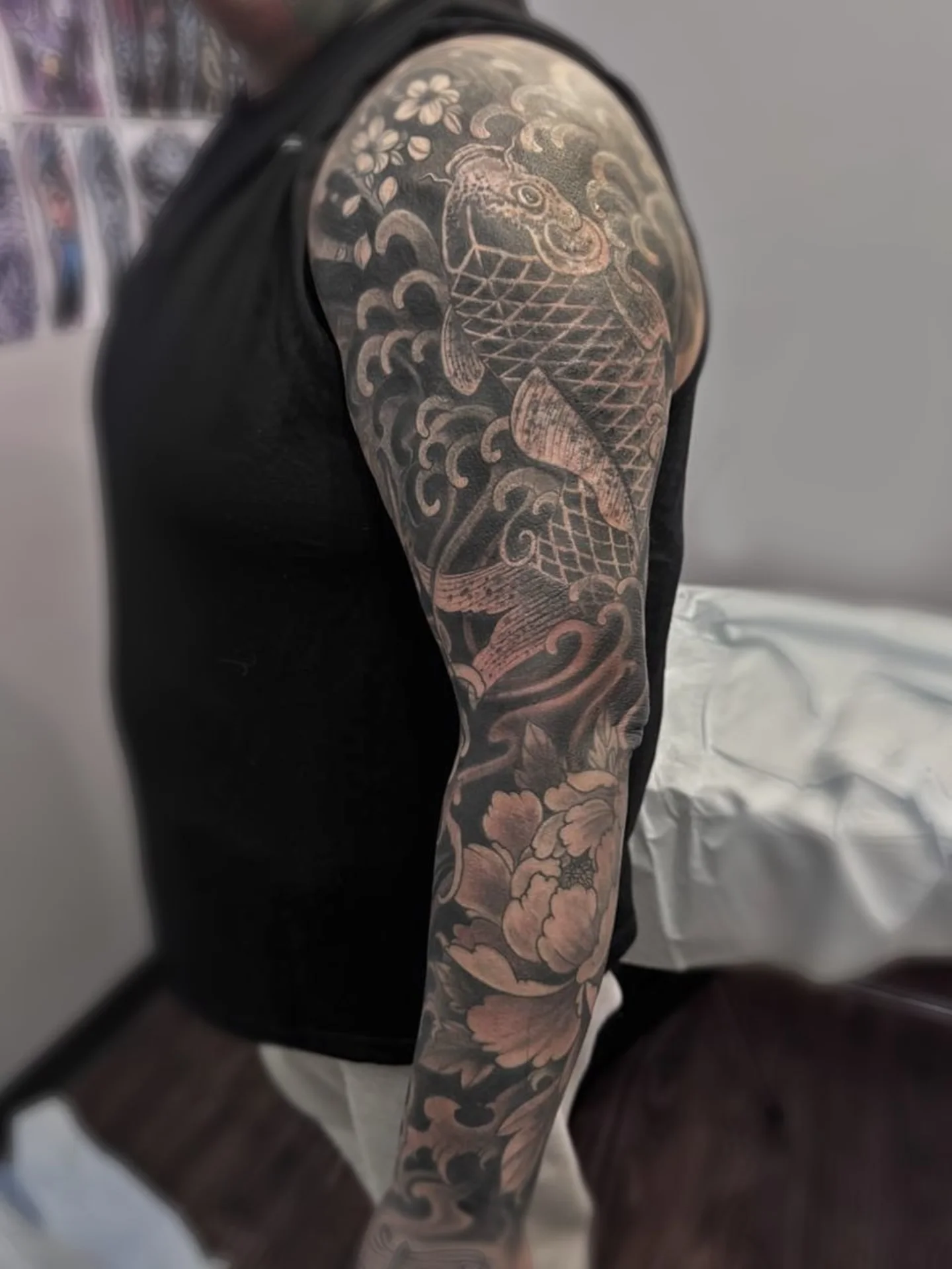 Tattoo by @tokarev_igor_tattoo — japanese_irezumi, black_and_grey