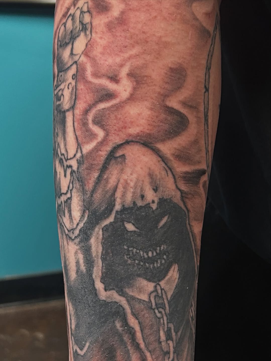 Tattoo by @tattoosbystelios — dark_realism, black_and_grey